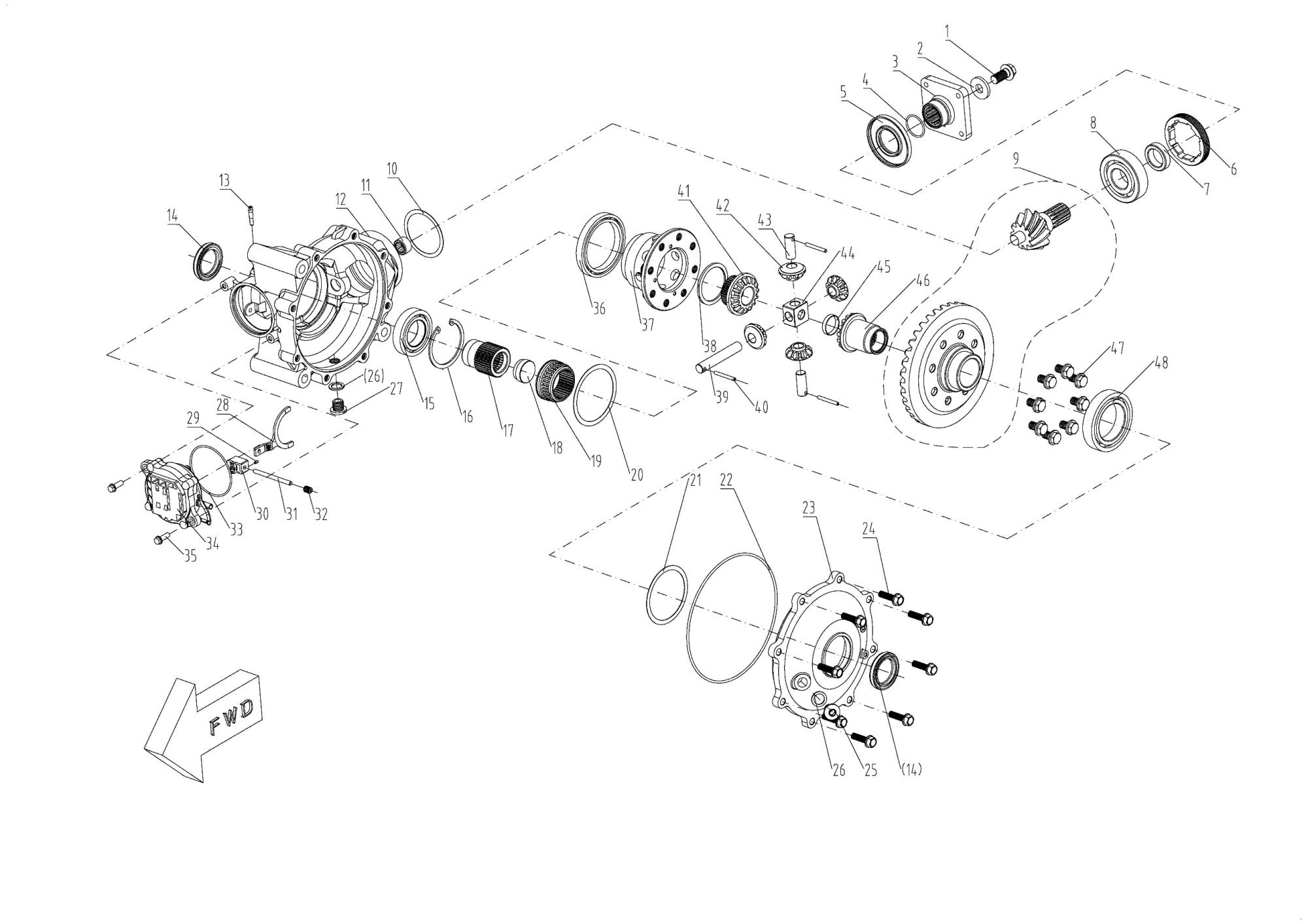 DIAGRAM 2025 Front Differential Assy SYSTEM(JESSICA 16703100000)
