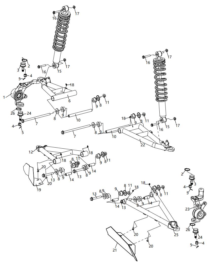 F01. Front suspension system