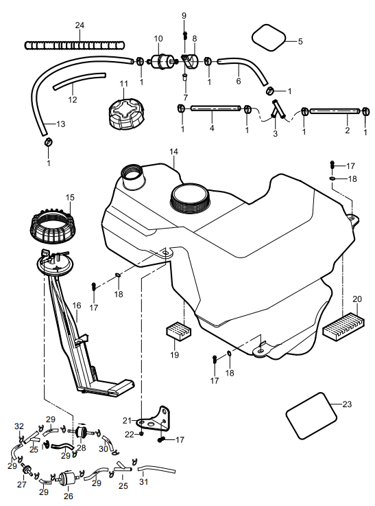 8. Fuel system (1000-long models)