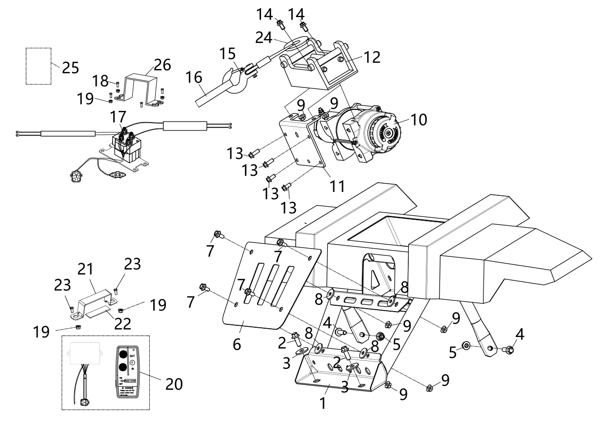 F32-1. Bumper And Winch assy