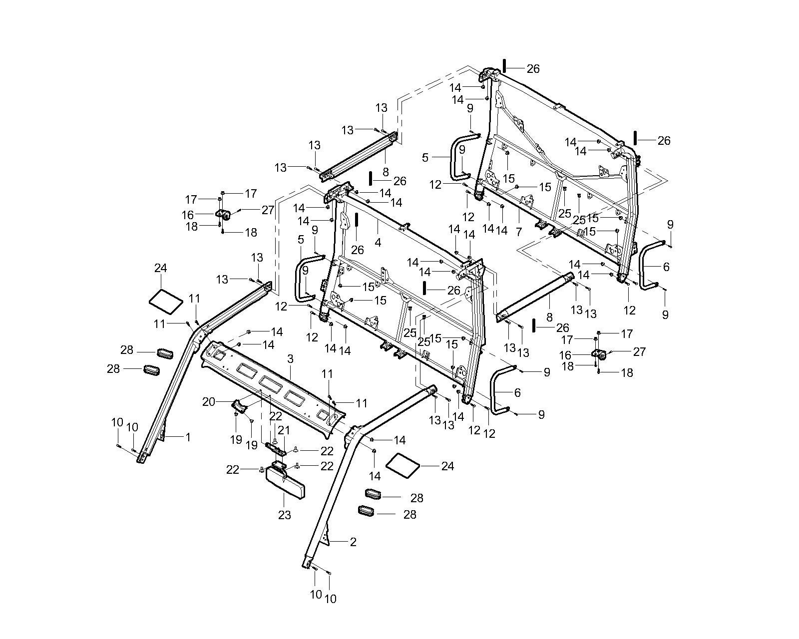 DIAGRAM 2025 AODES ROLL BAR (FOUR DOOR) F11