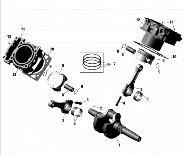 E04. CRANSHAFT PIOSTON AND CYLINDER