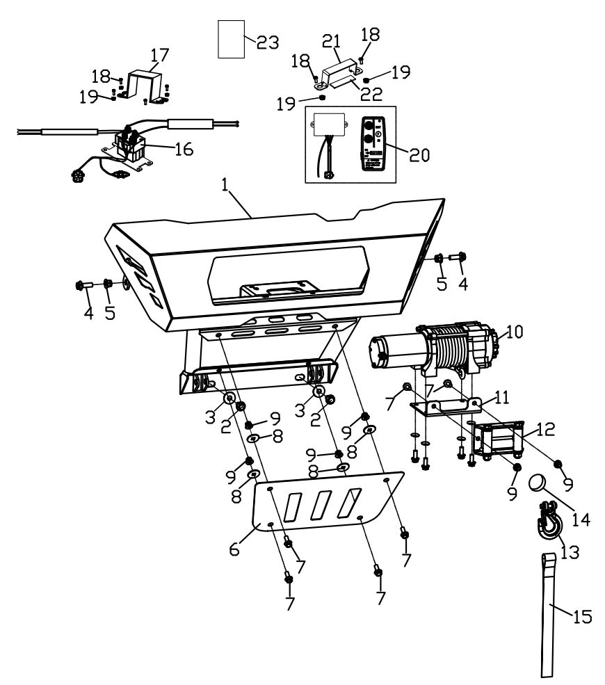 F23-1. Bumper And Winch assy