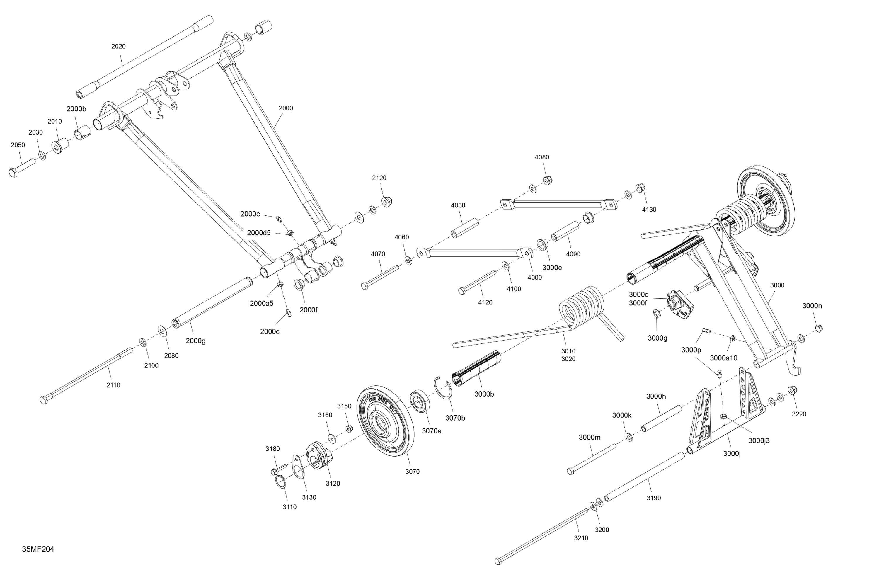 Схема узла: Suspension - Rear - Upper Section