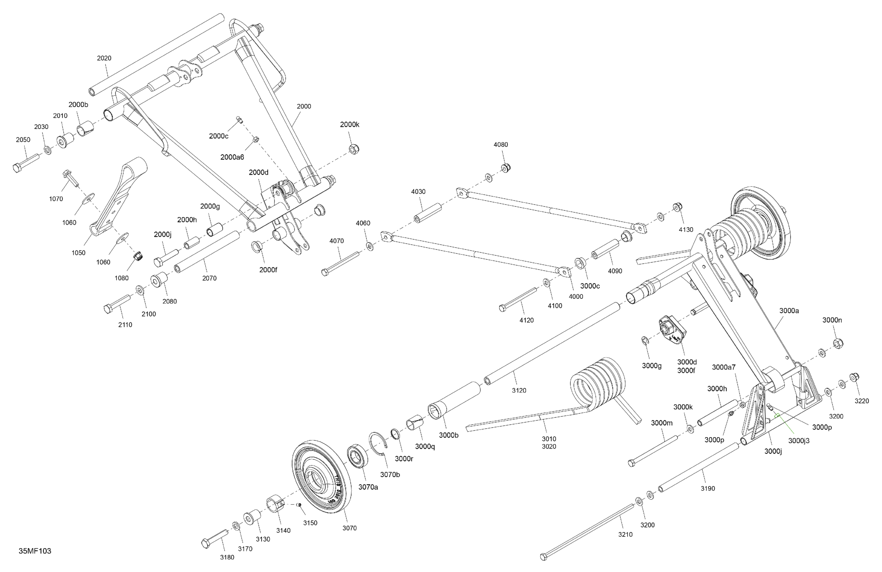 Схема узла: Suspension - Rear - Upper Section