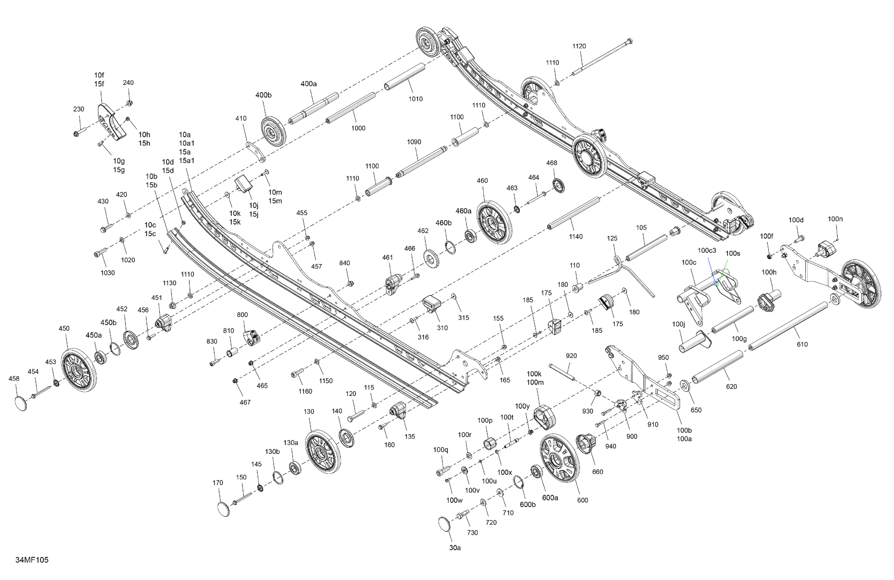 Схема узла: Suspension - Rear - Lower Section