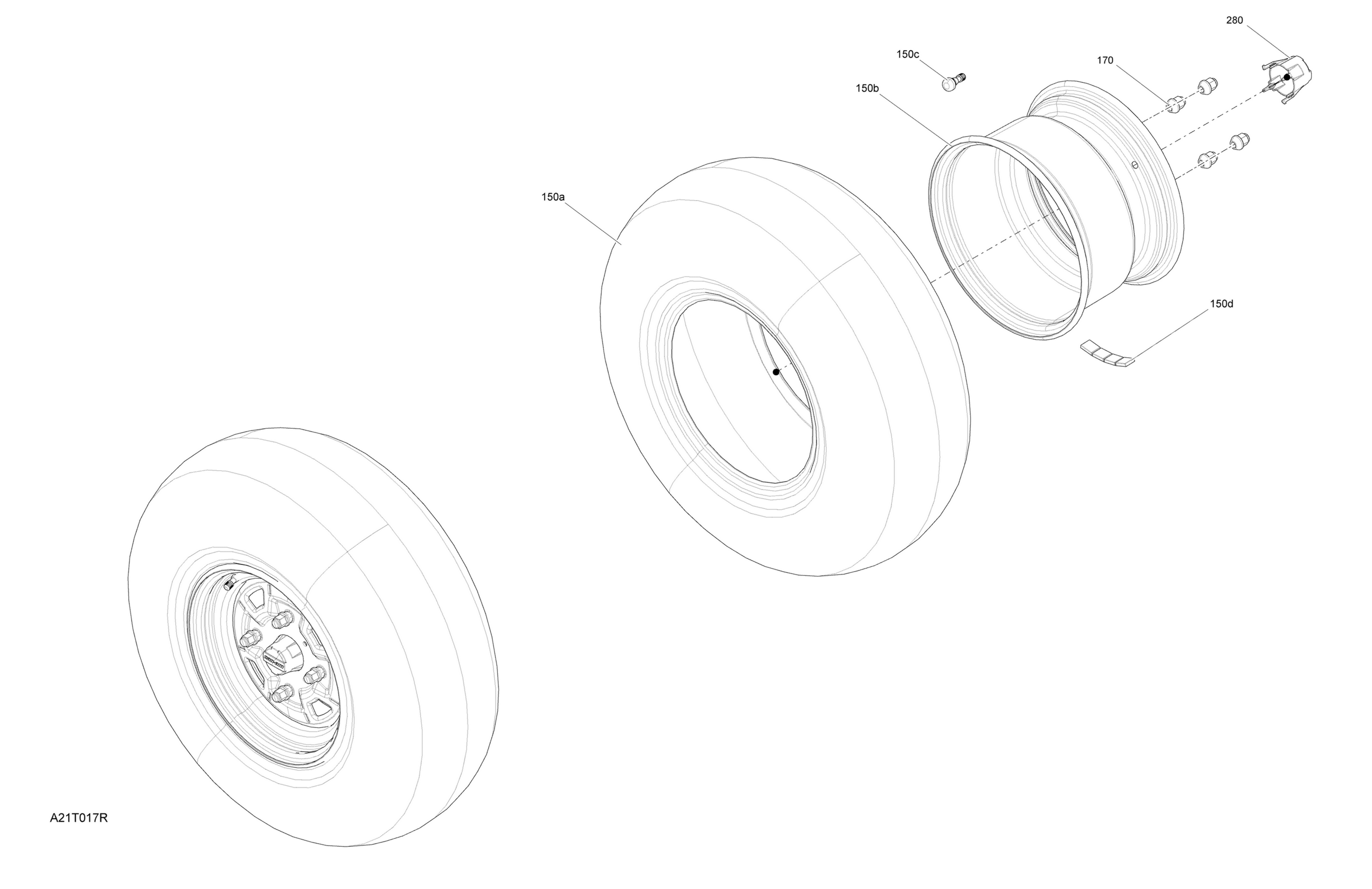 Схема узла: Drive - Rear Section - Wheels - STD - DPS