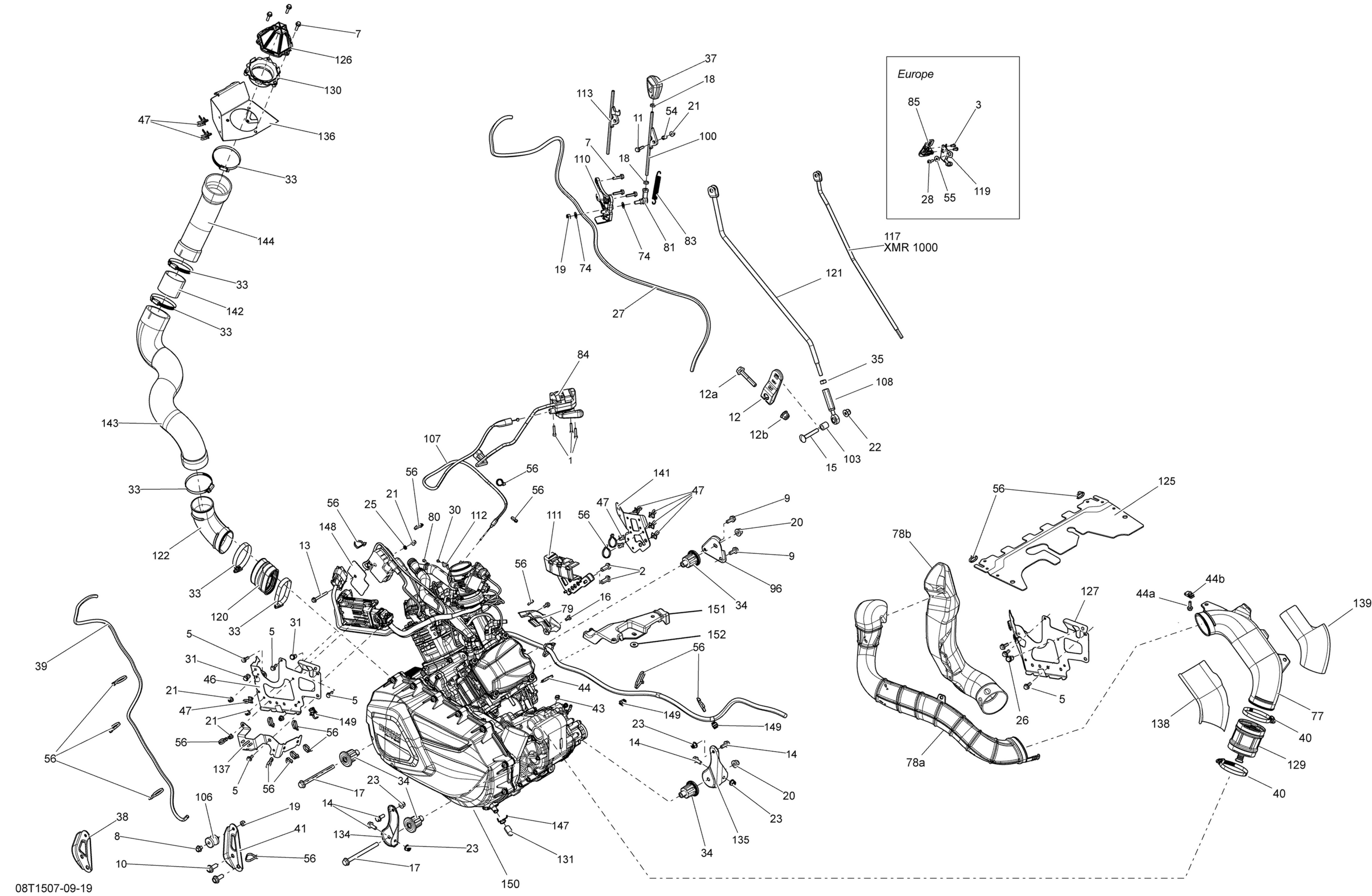 Схема узла: Engine And Engine Support _08T1507