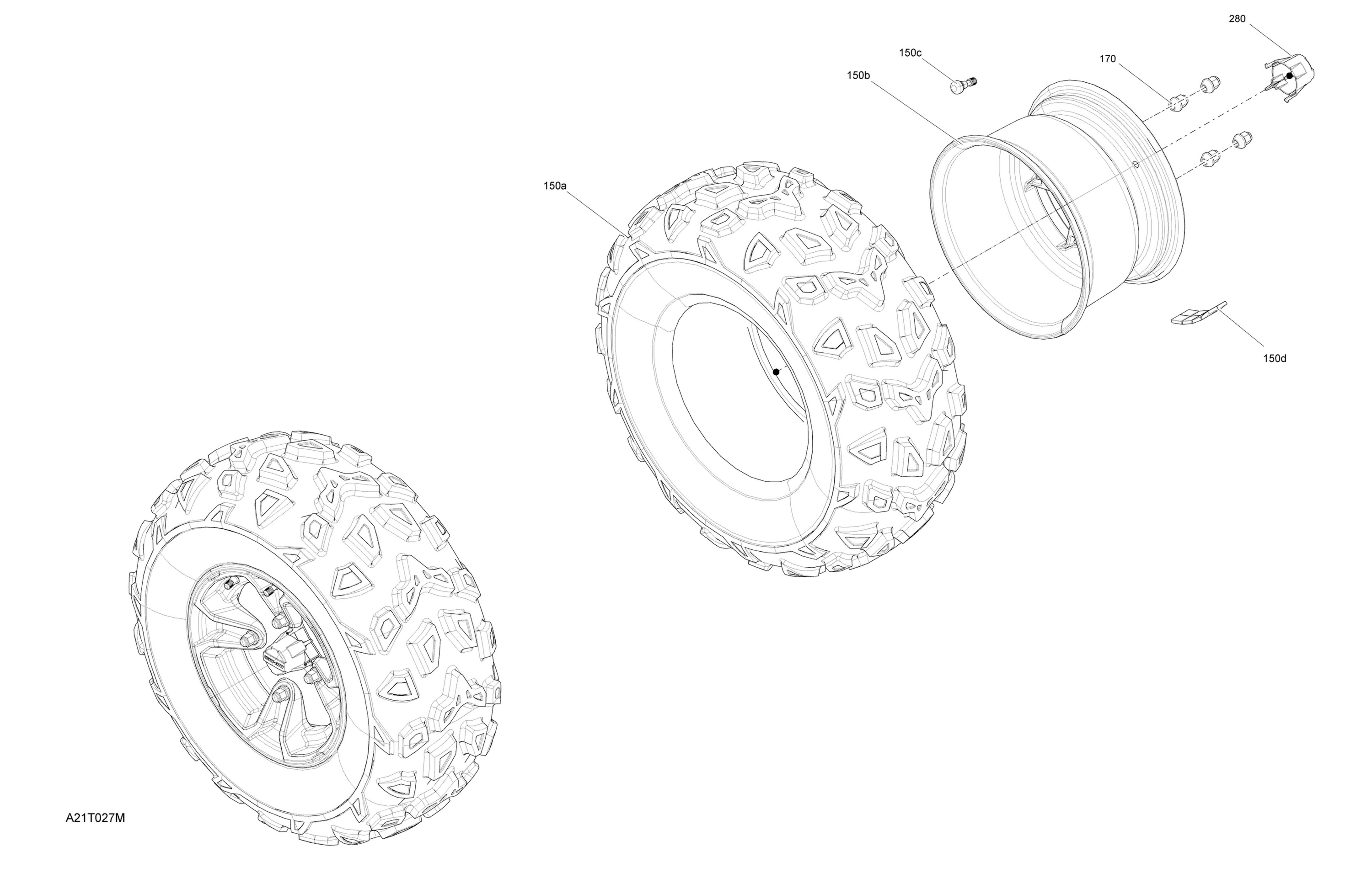 Схема узла: Drive - Rear Section - Wheels - XT