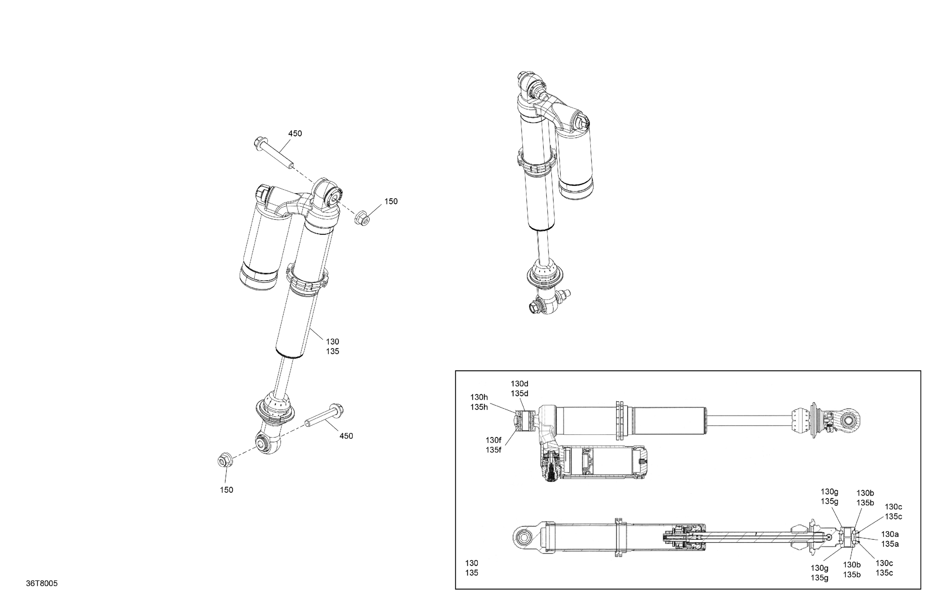 Схема узла: Suspension - Rear Shocks