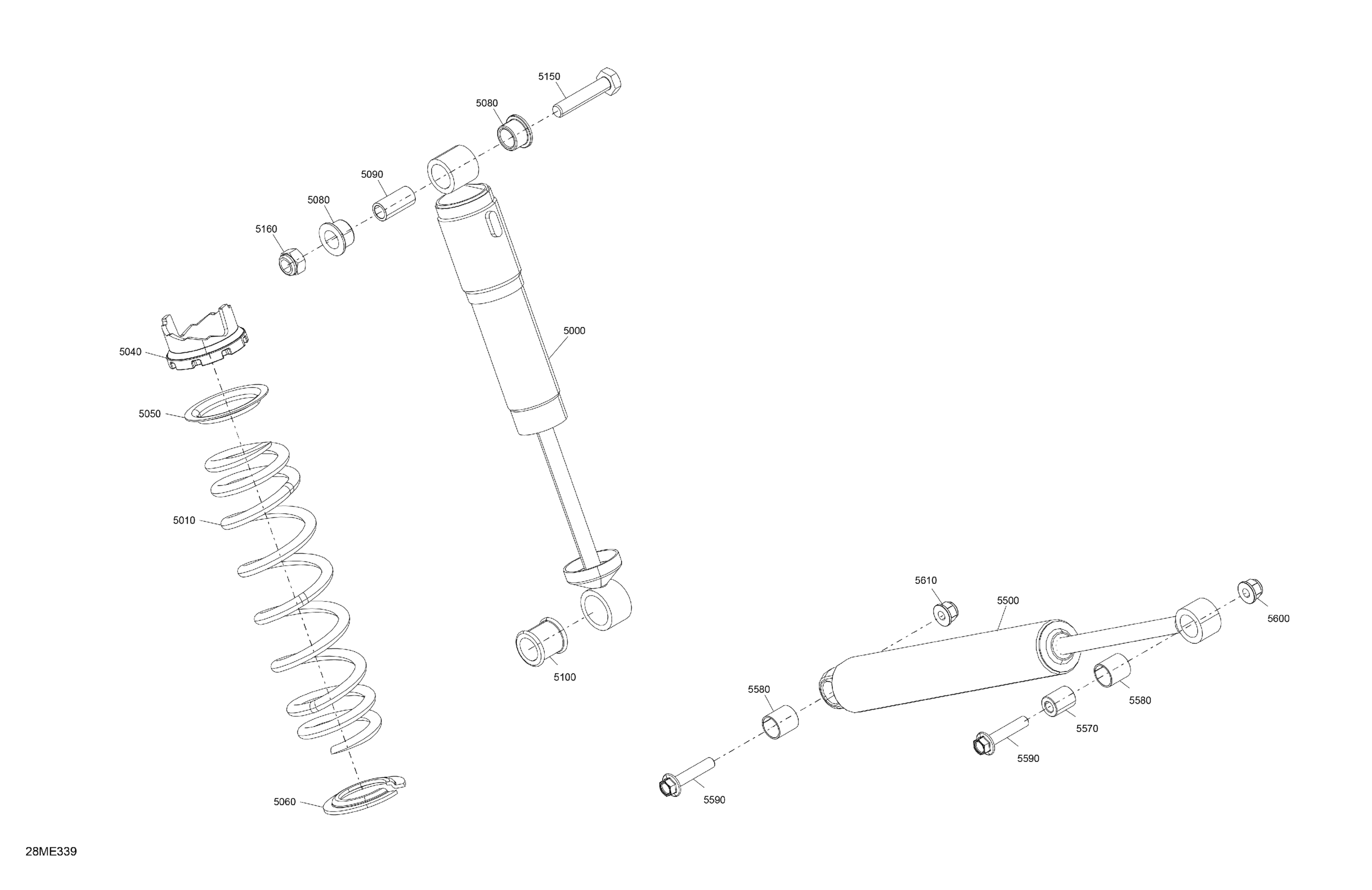 Схема узла: Suspension - Rear Shocks