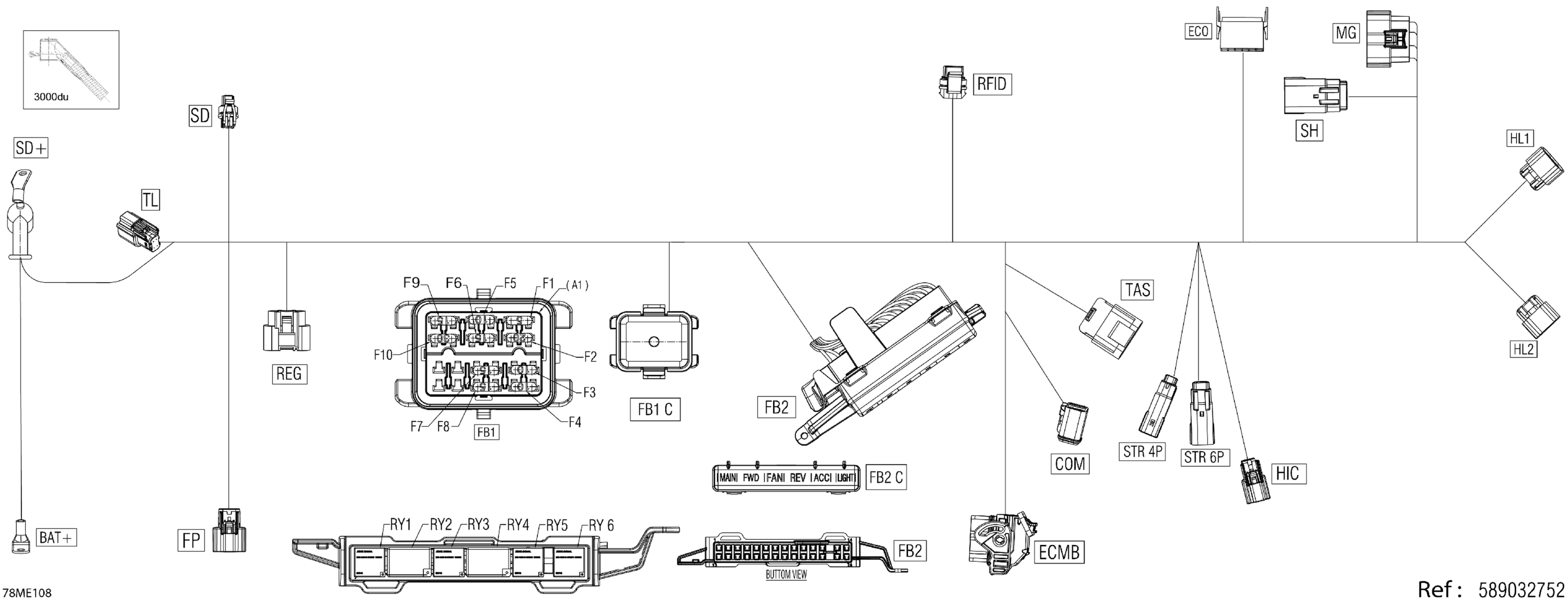 Схема узла: Electric - Main Harness - 515178729