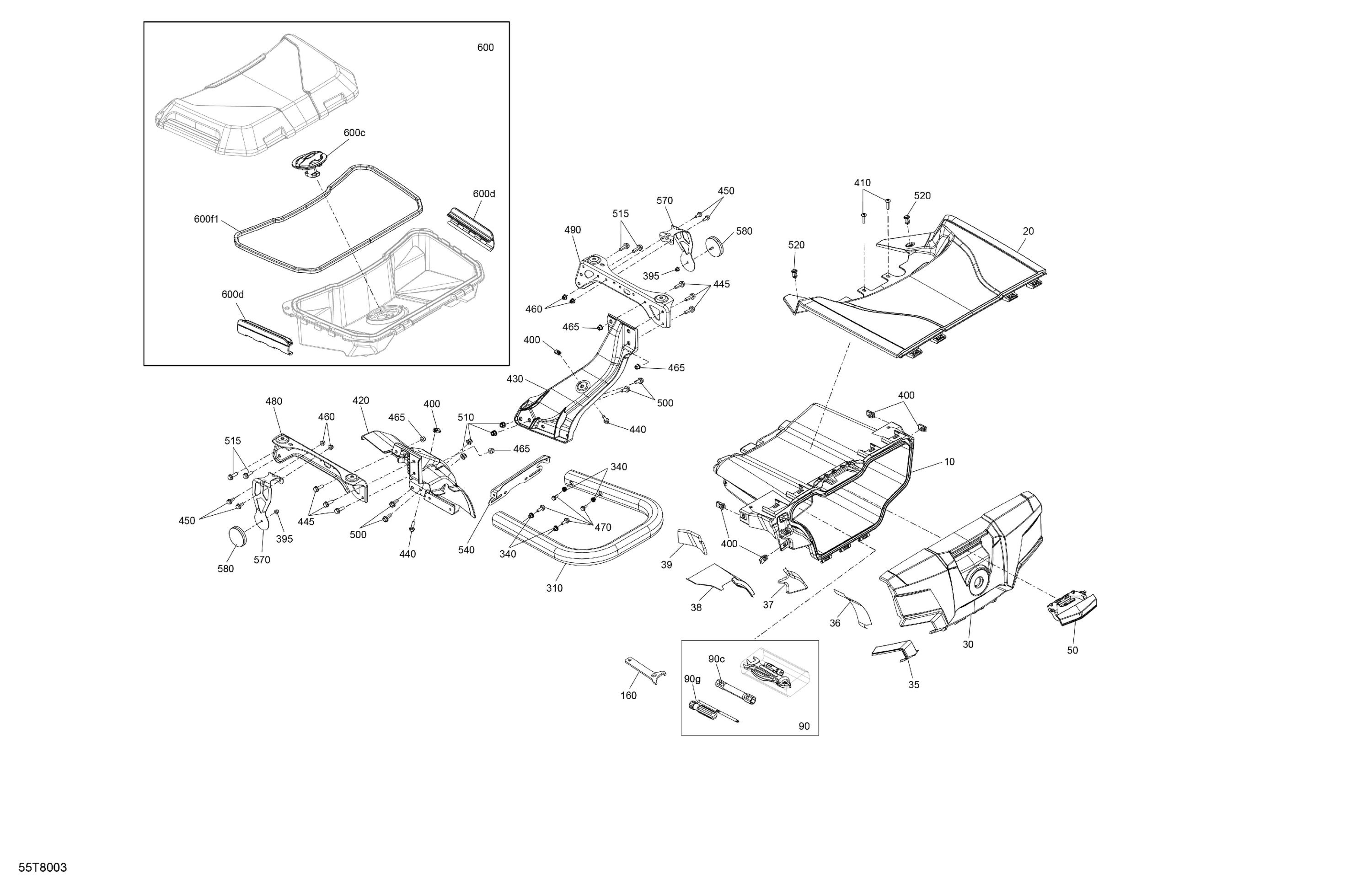Body - Rear Storage Tray