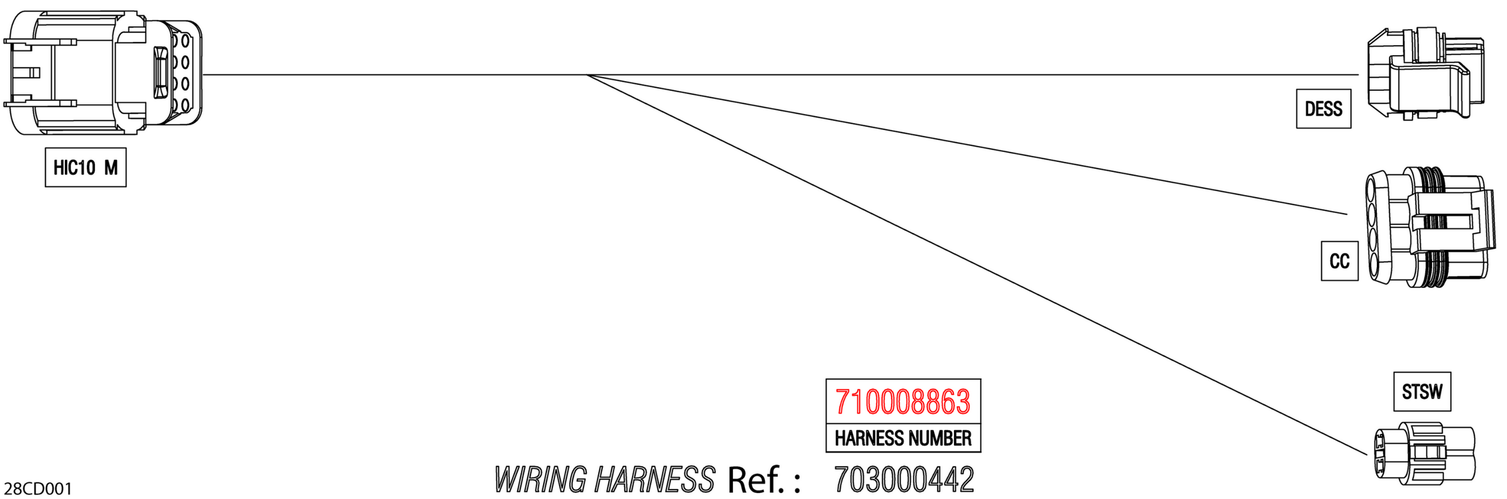 Схема узла: Electric - Key Wiring Harness