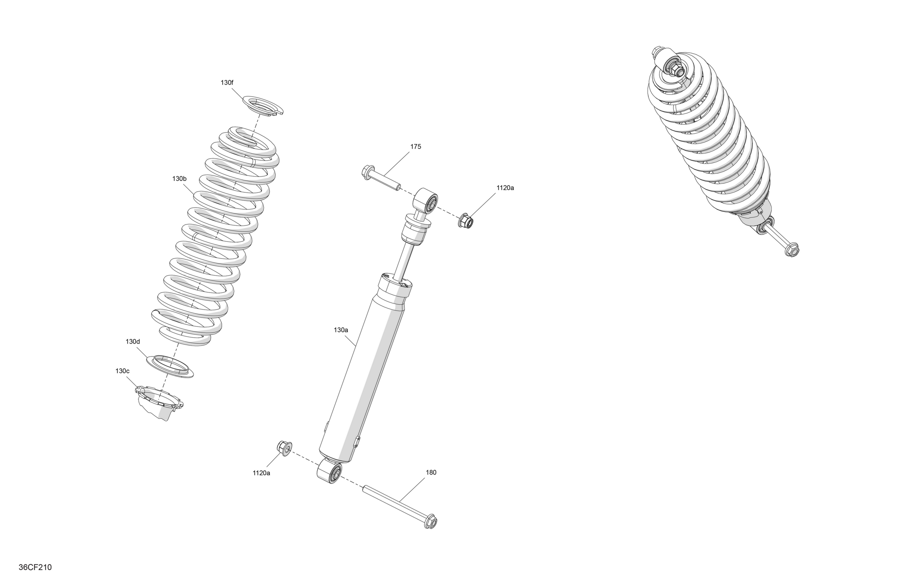 Схема узла: Suspension - Rear Shocks