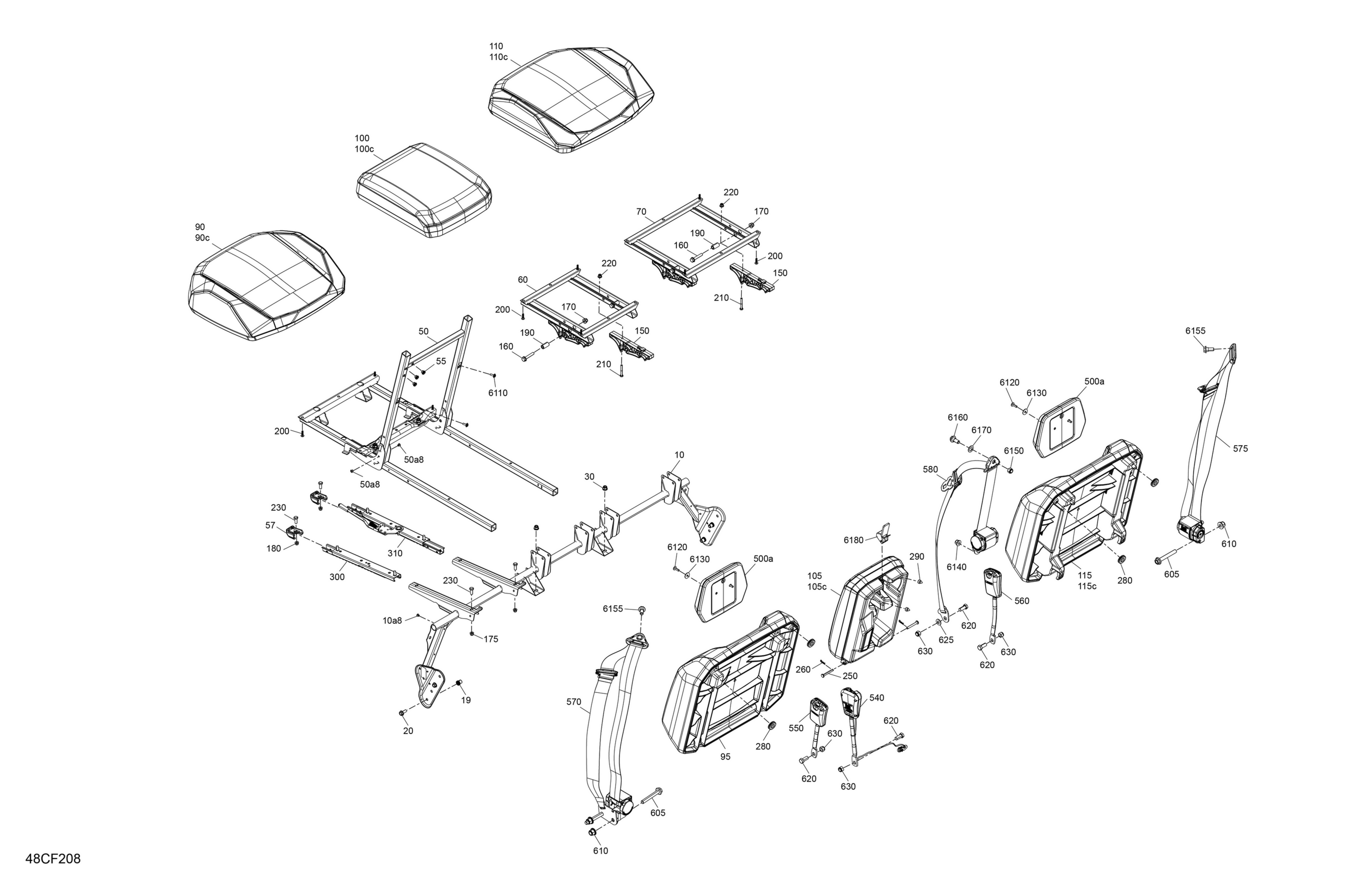 Схема узла: Body - Seat - Front Section