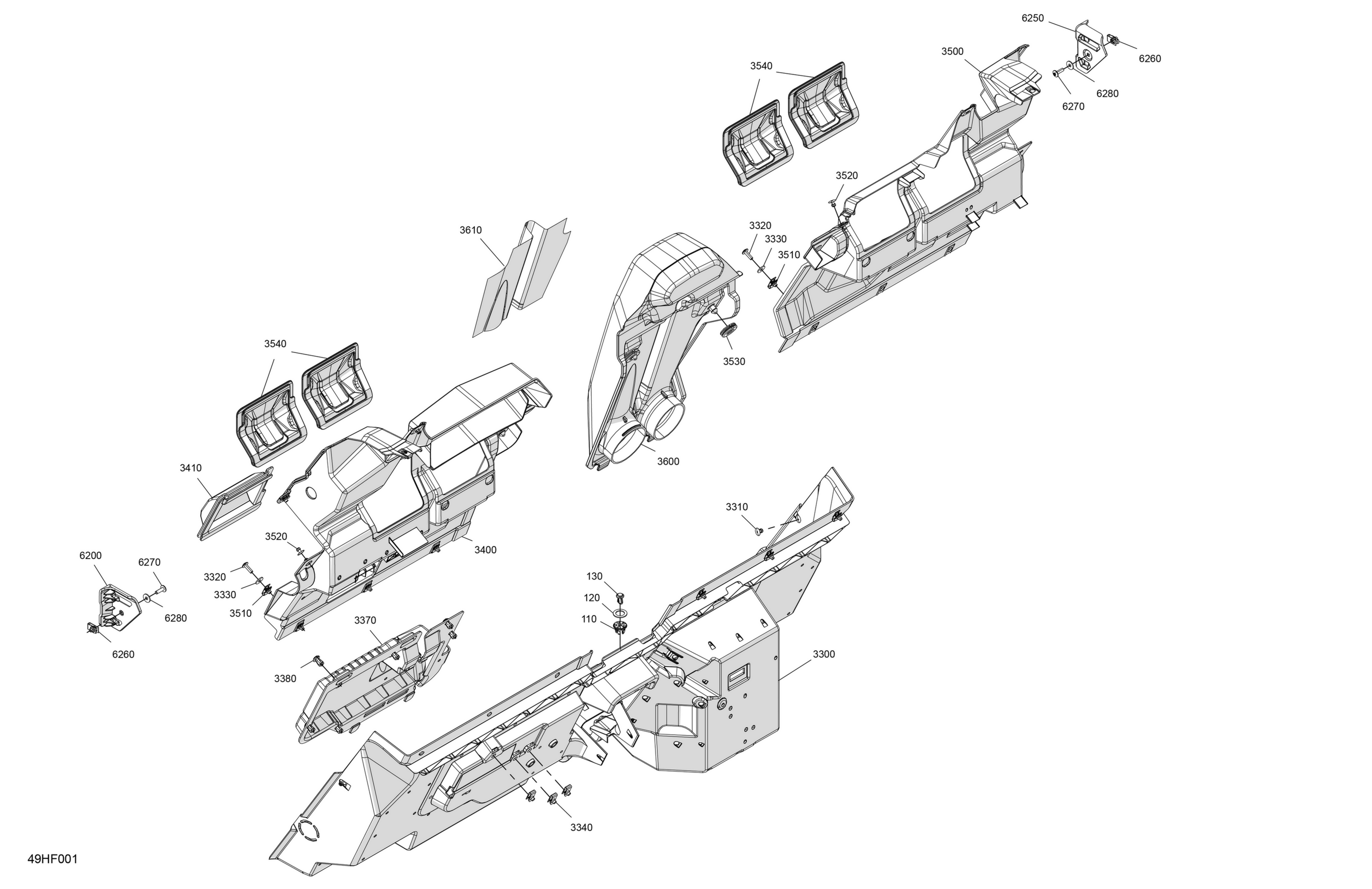 Схема узла: Cab Interior - Back Wall