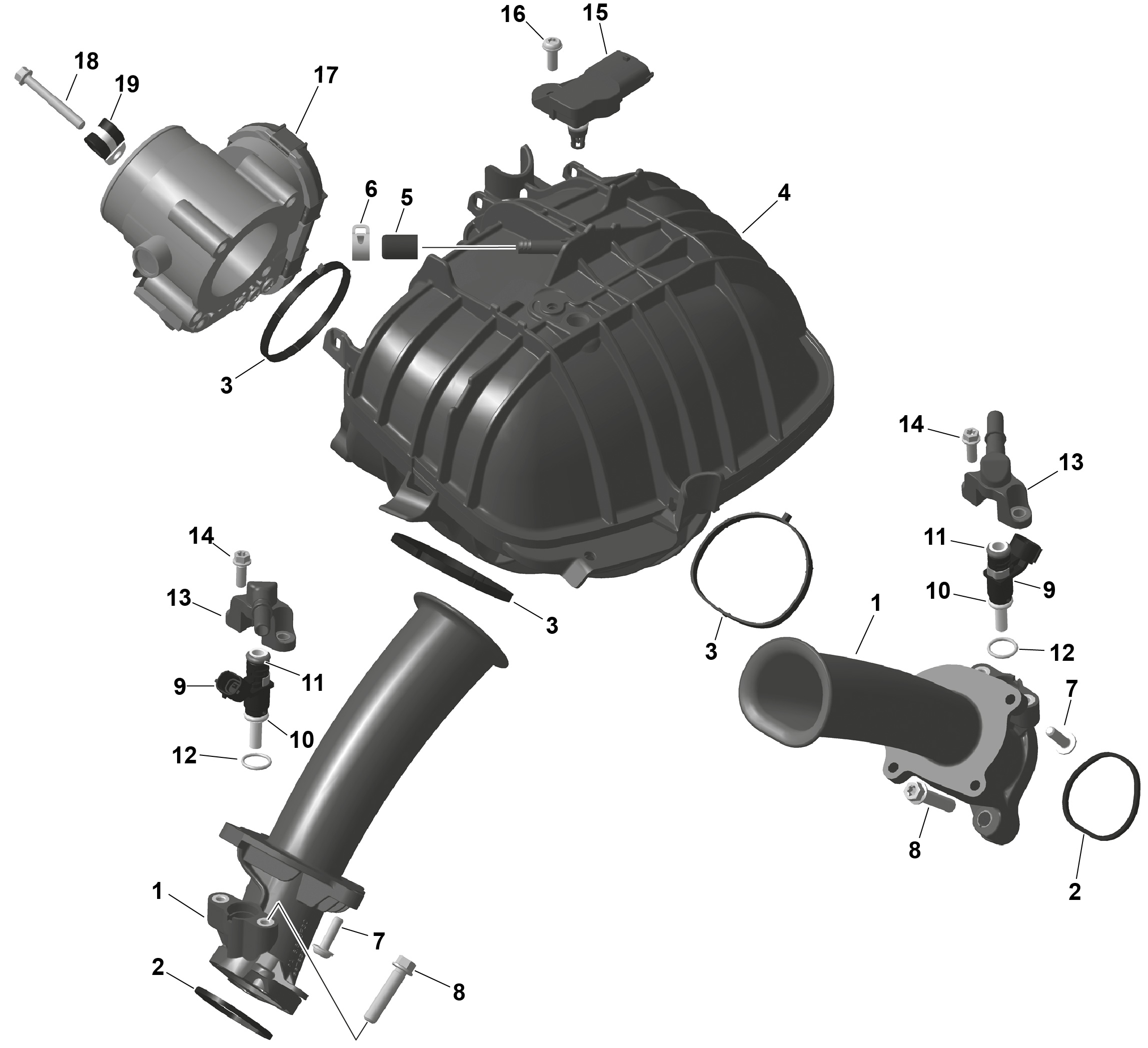 ROTAX - Air Intake Manifold And Throttle Body