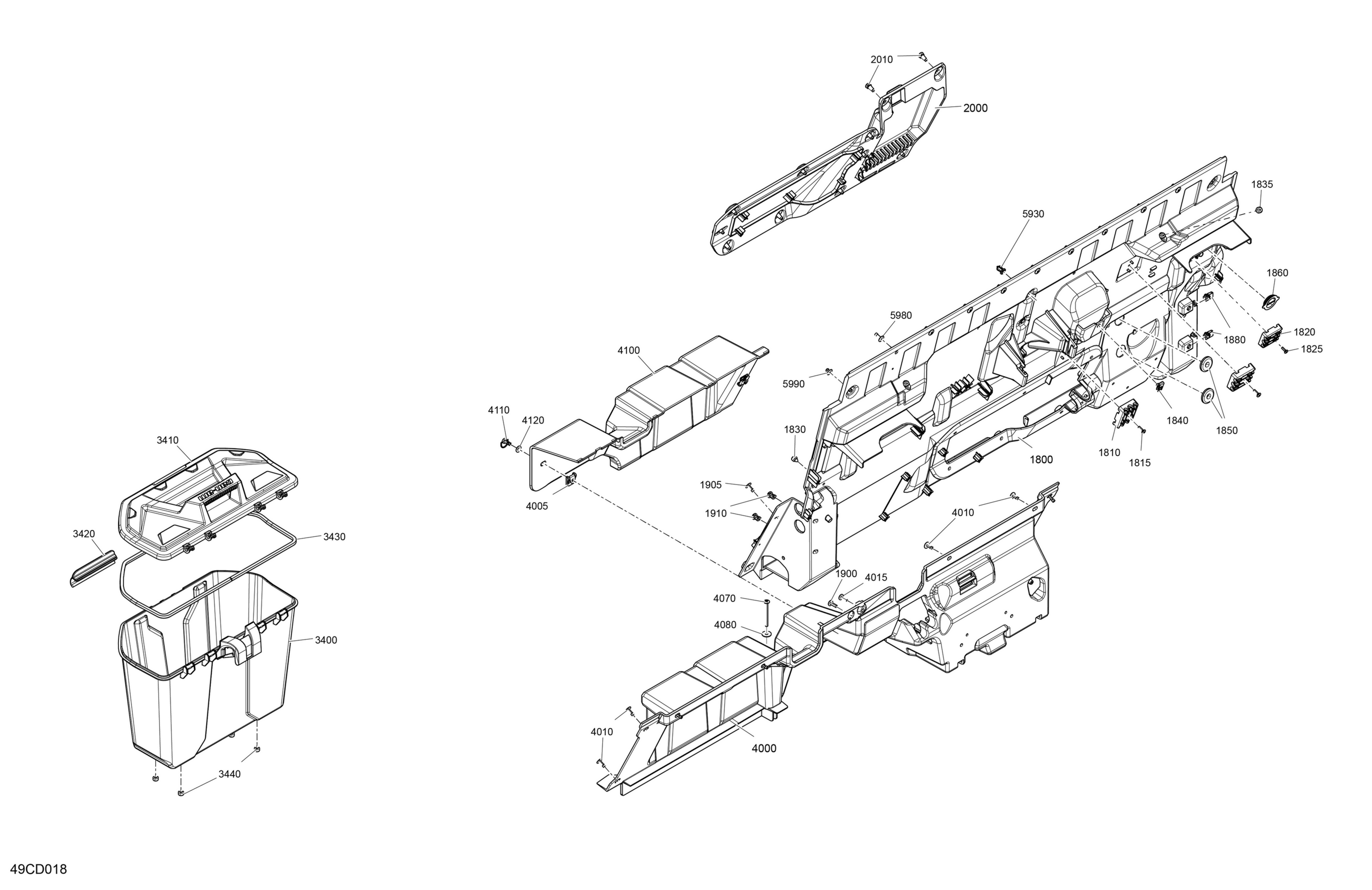 Схема узла: Cab Interior - Back Wall