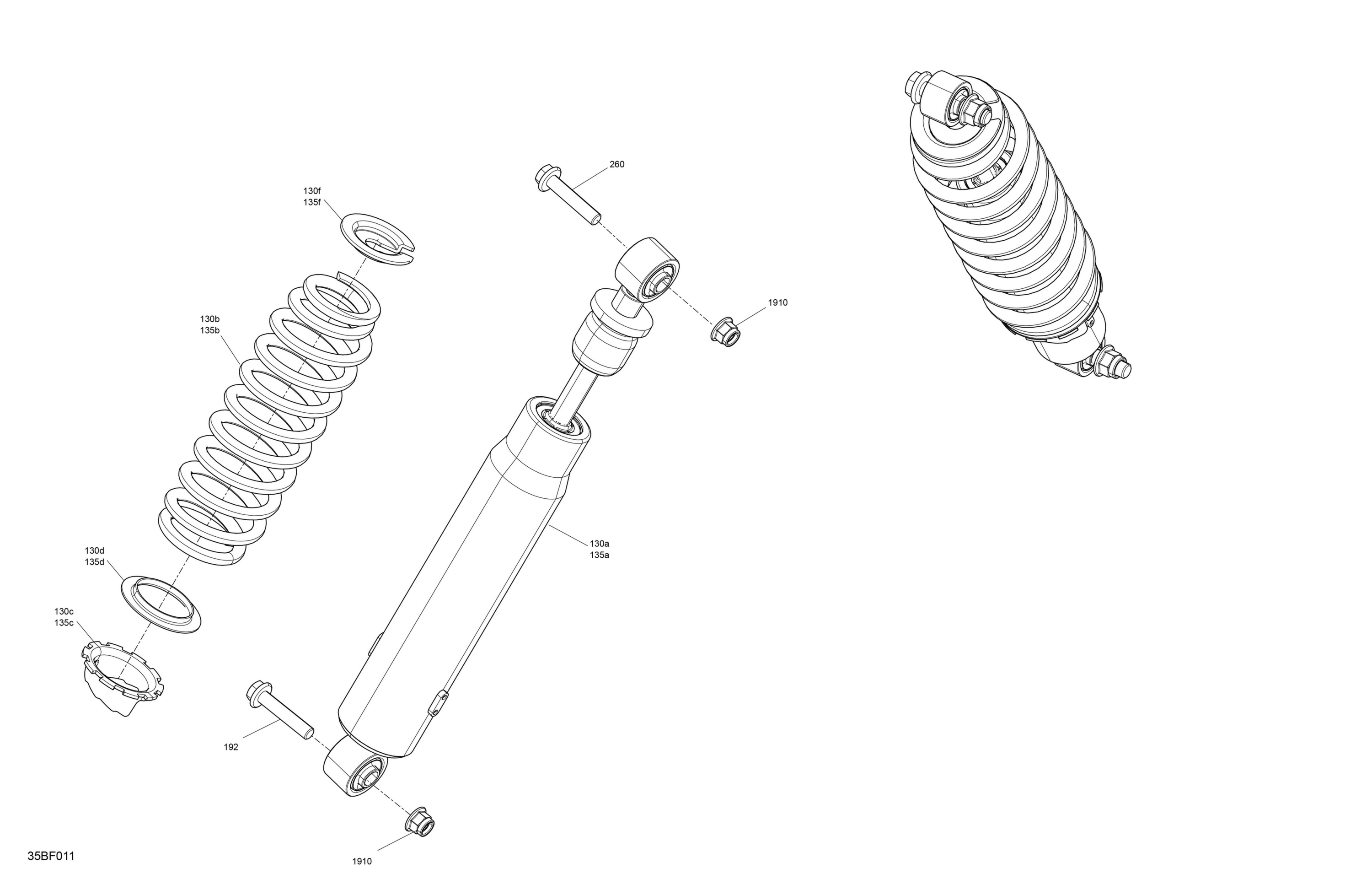 Схема узла: Suspension - Front Shocks