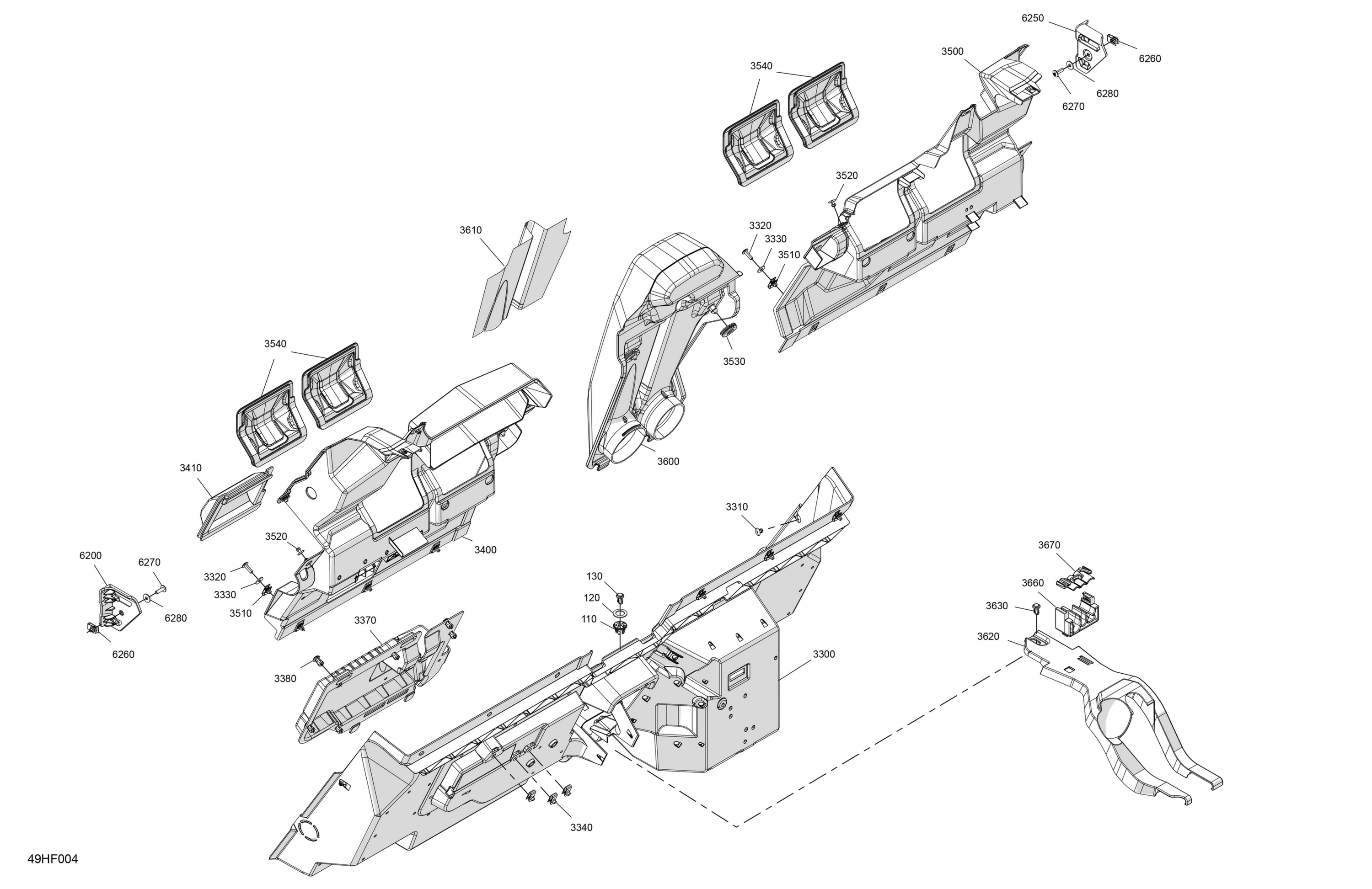 Схема узла: Cab Interior - Back Wall