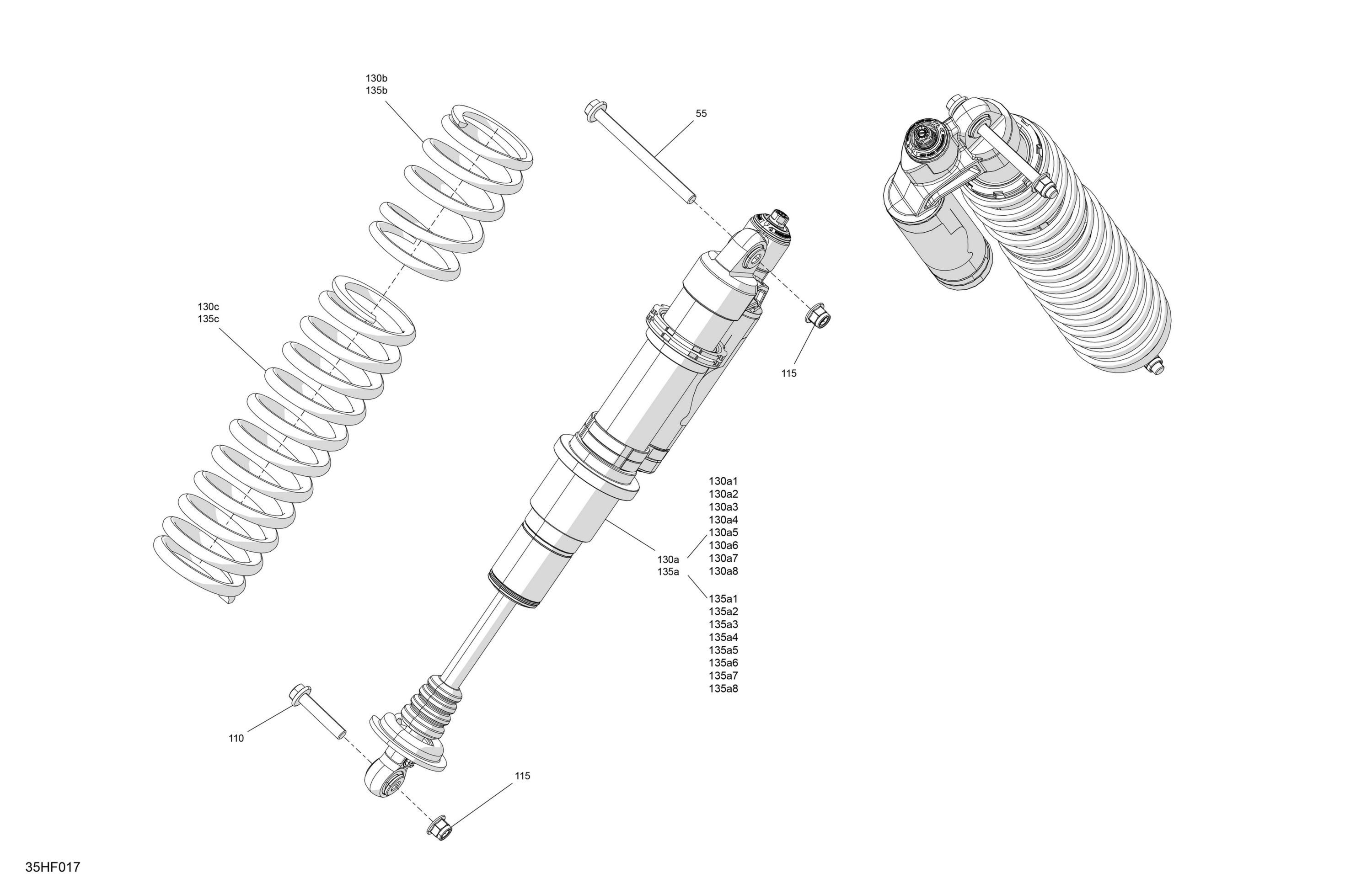 Схема узла: Suspension - Front Shocks