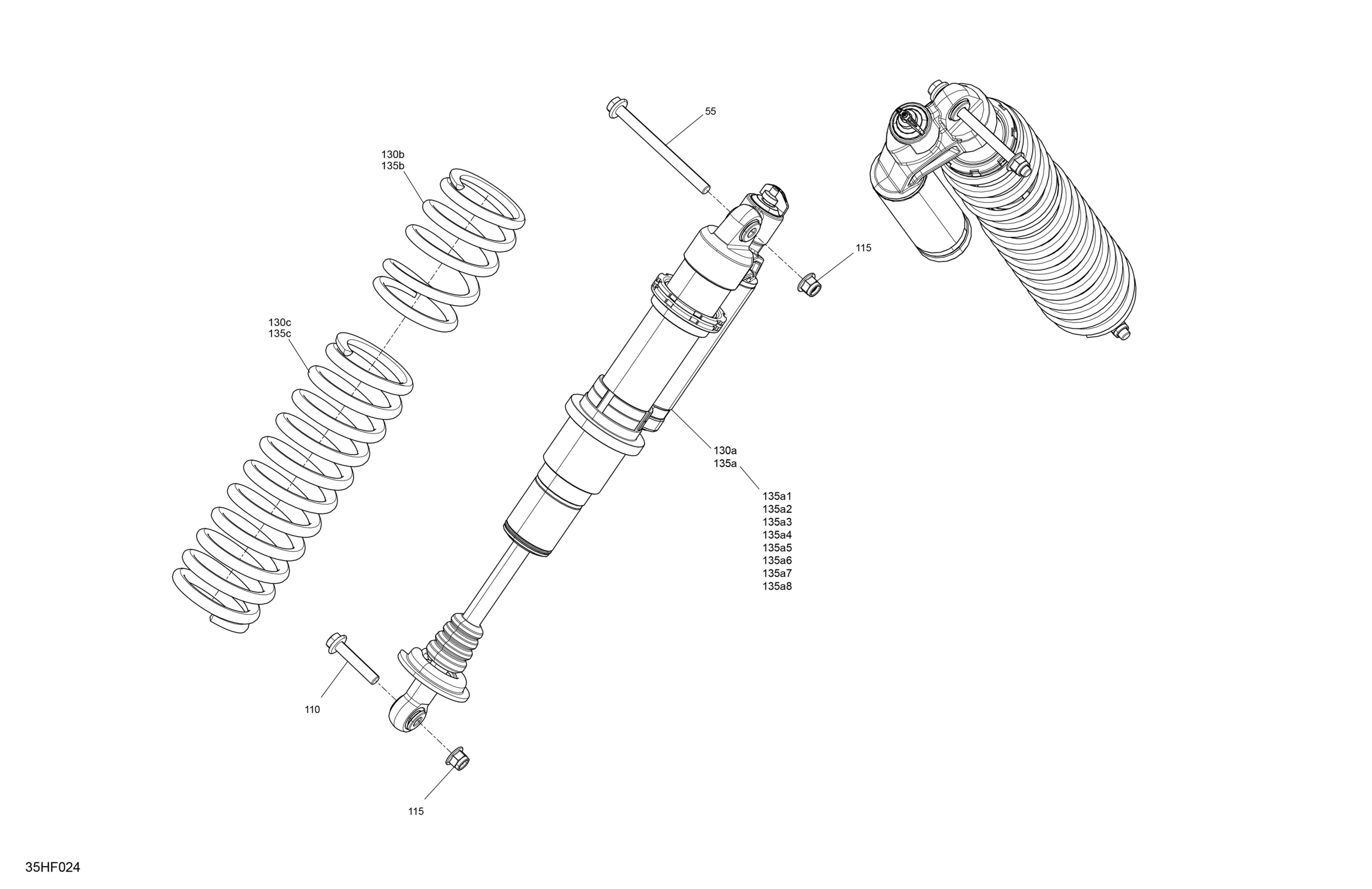 Схема узла: Suspension - Front Shocks