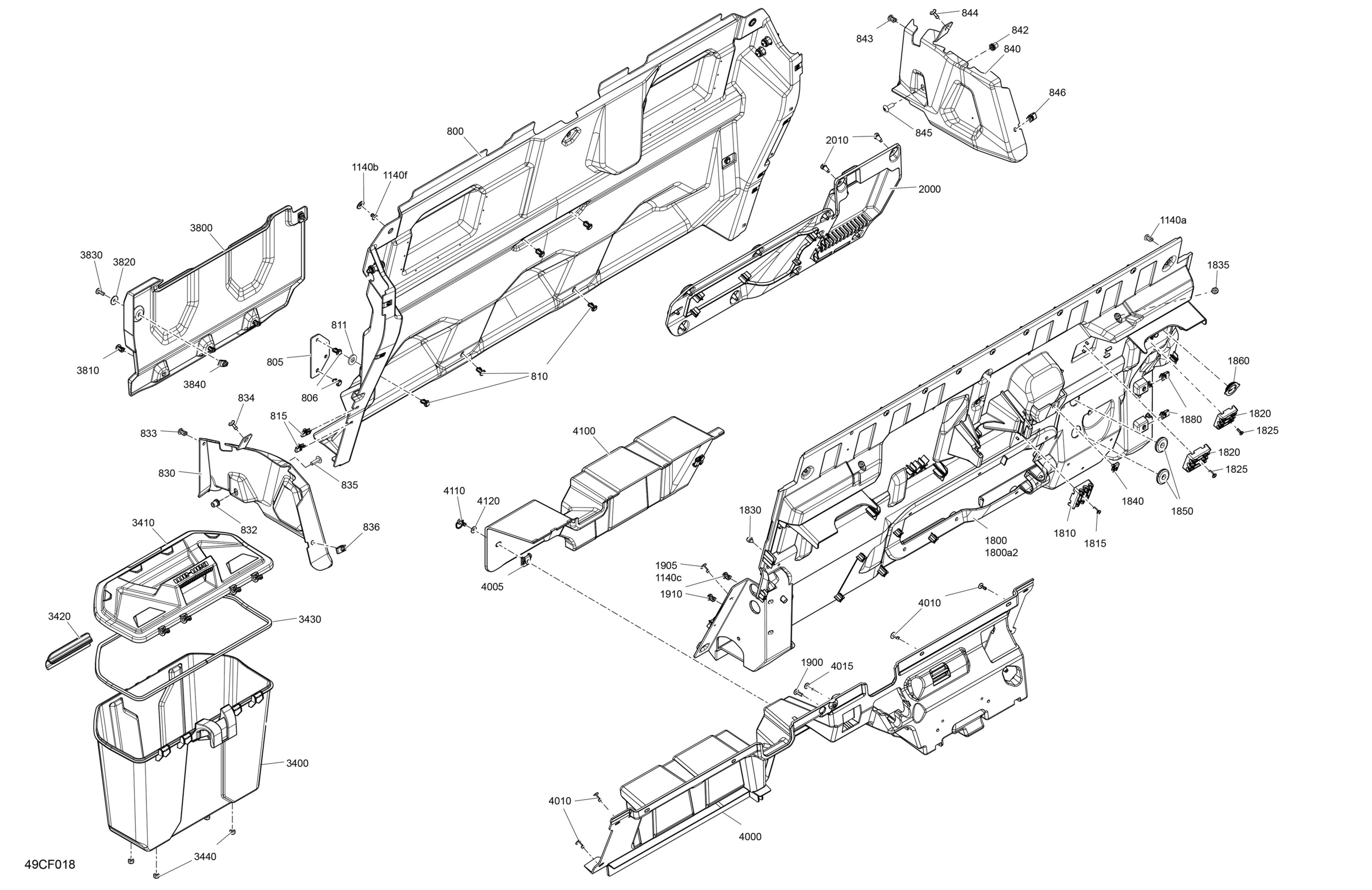 Схема узла: Cab Interior - Back Wall