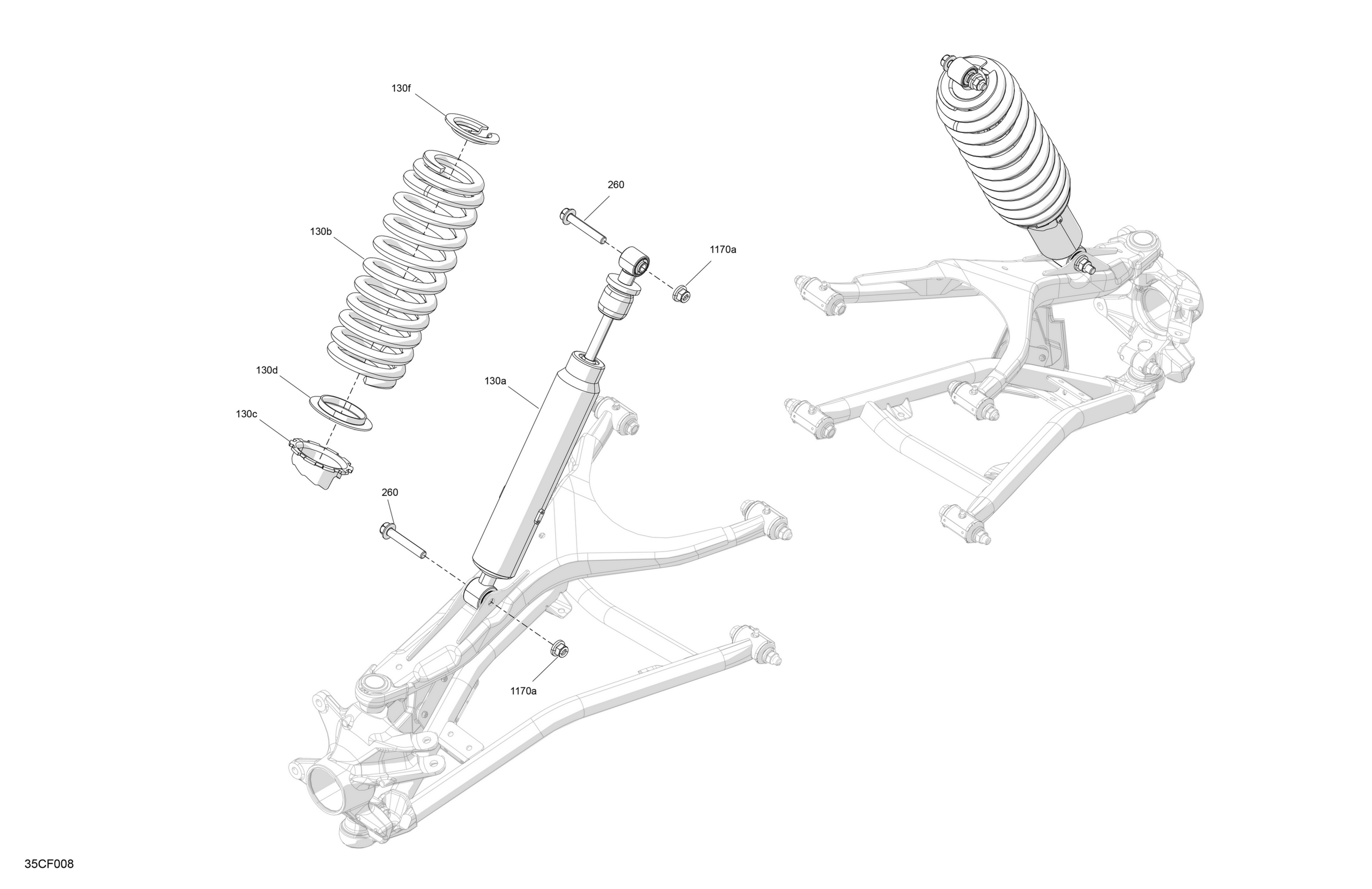 Схема узла: Suspension - Front Shocks