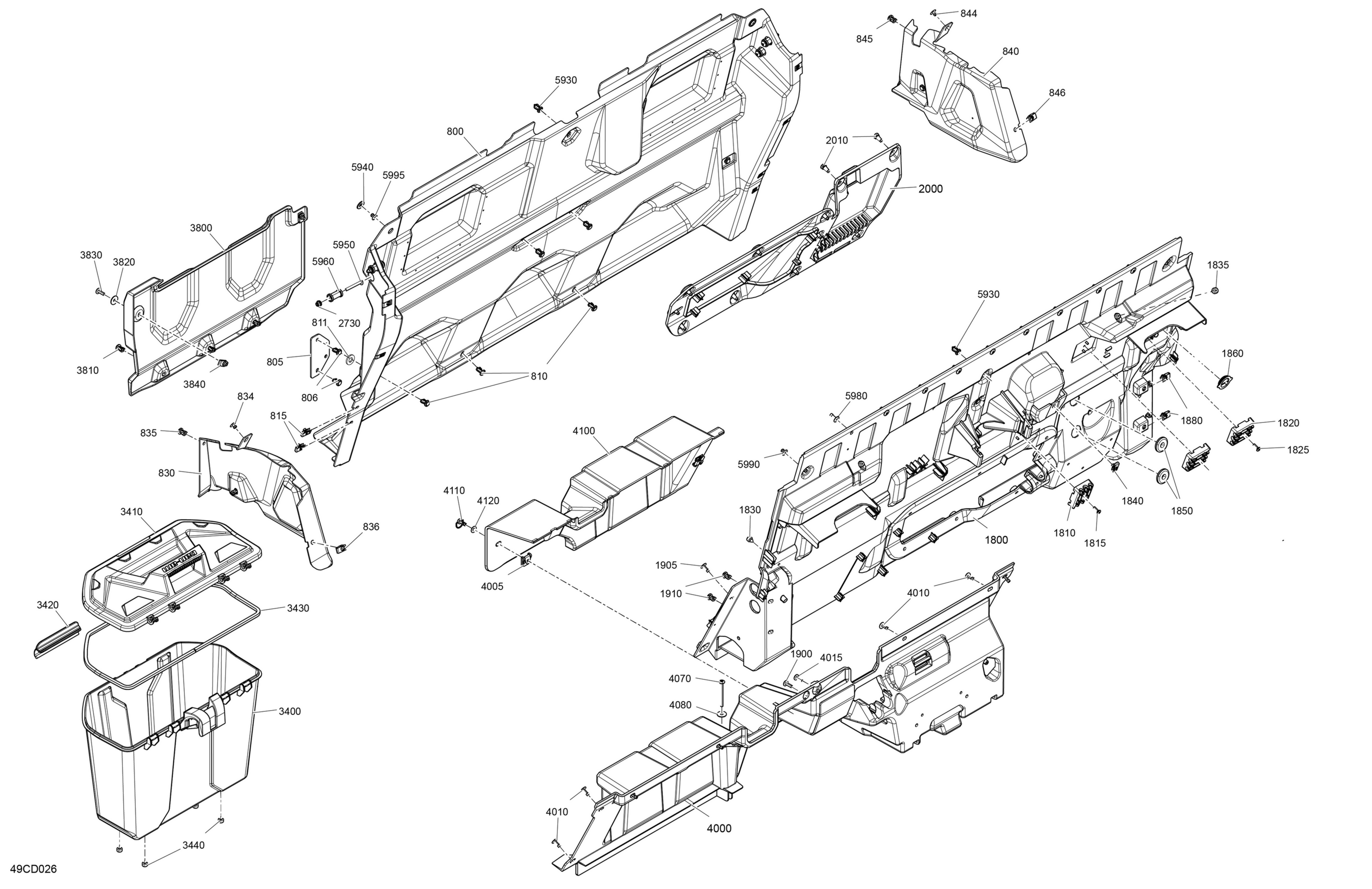 Схема узла: Cab Interior - Back Wall
