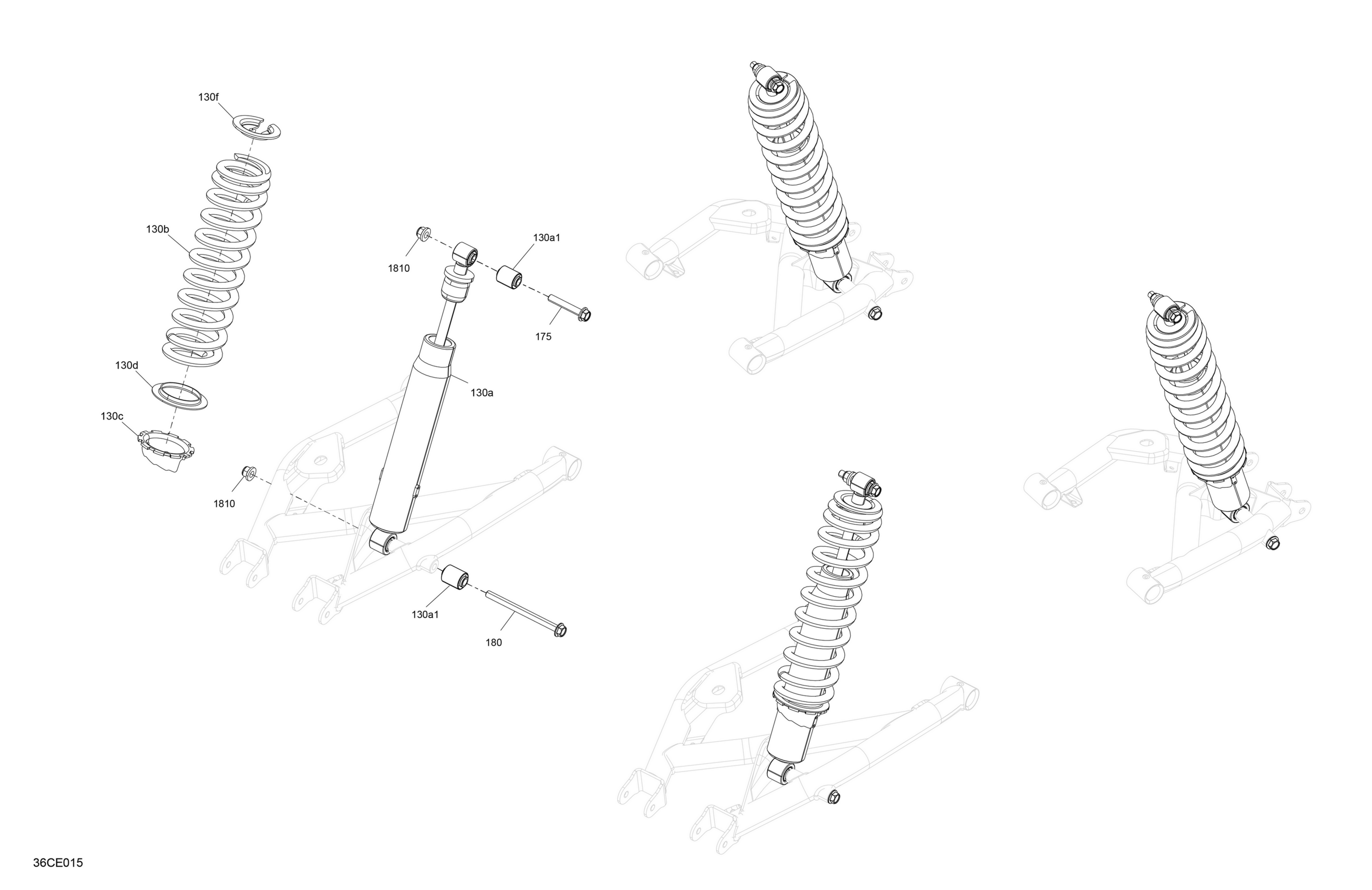 Схема узла: Suspension - Rear Shocks