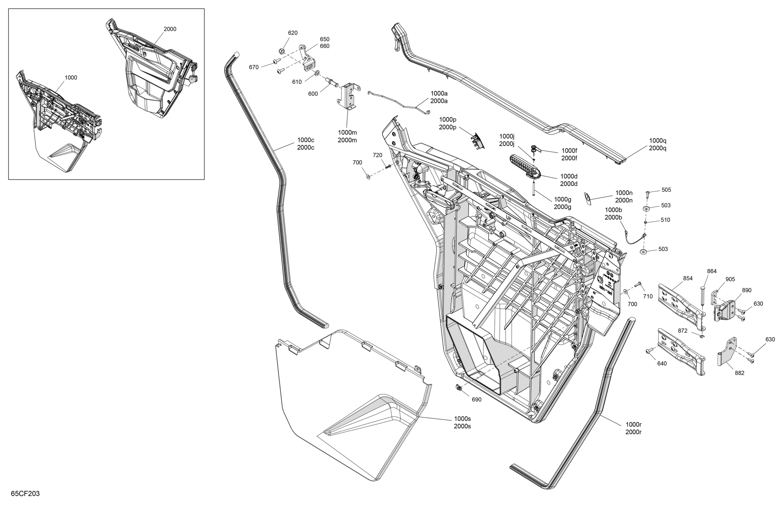 Схема узла: Enclosure Cab - Front Doors