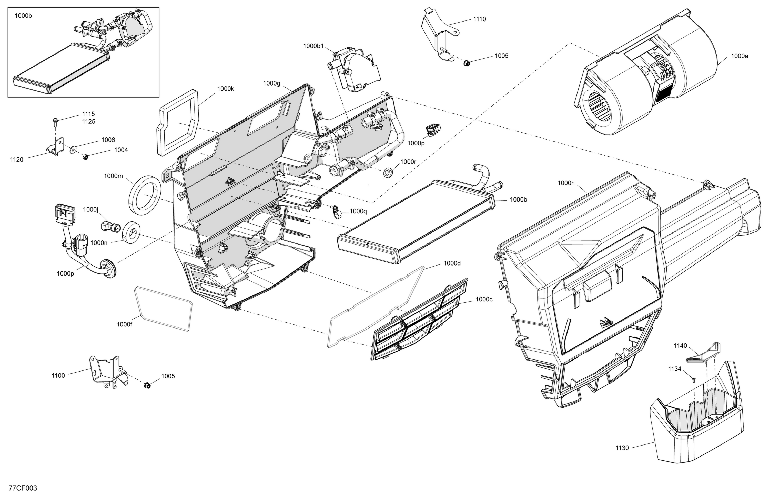 Схема узла: Enclosure Cab - Air Conditioning Unit