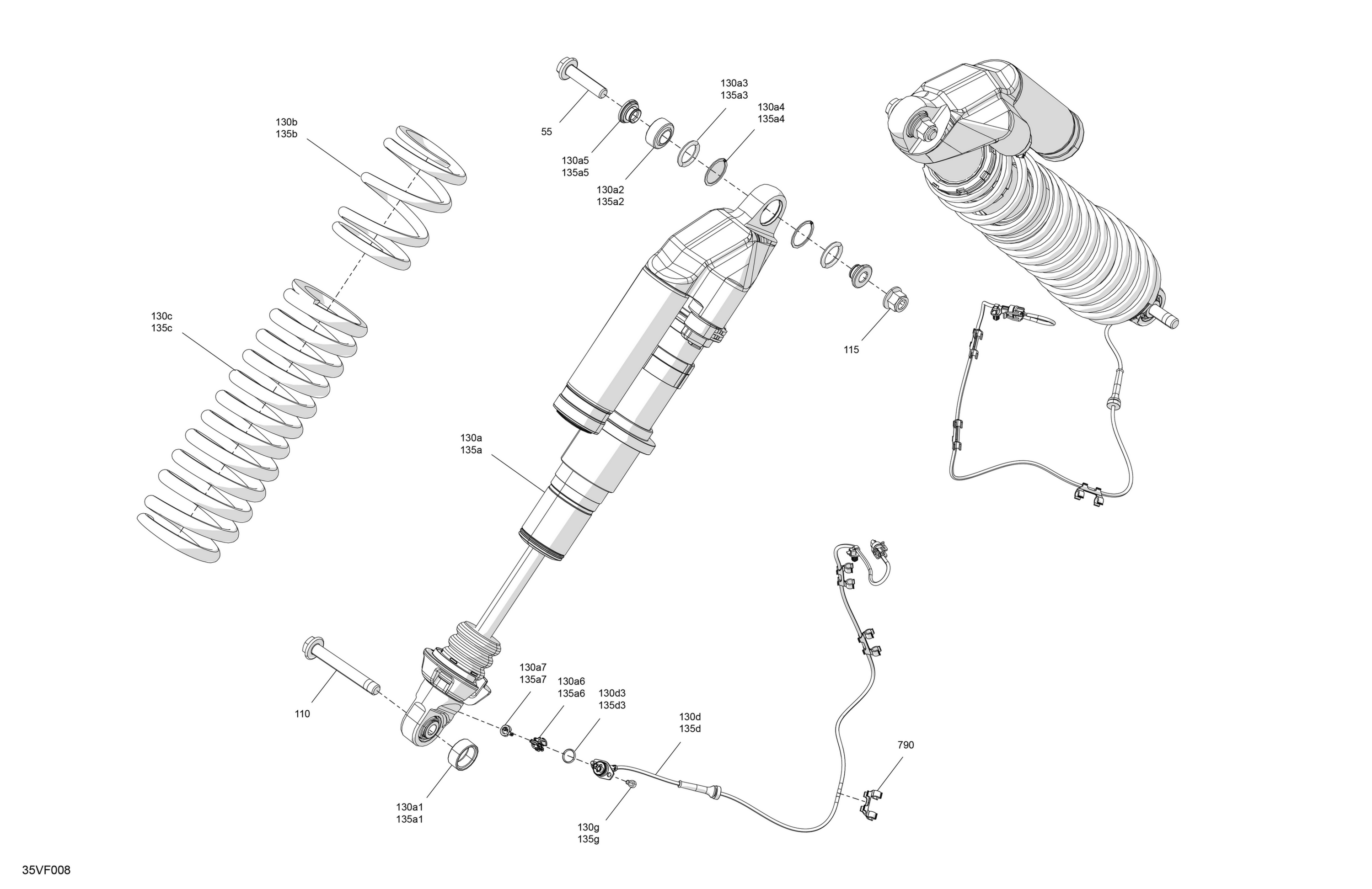 Схема узла: Suspension - Front Shocks