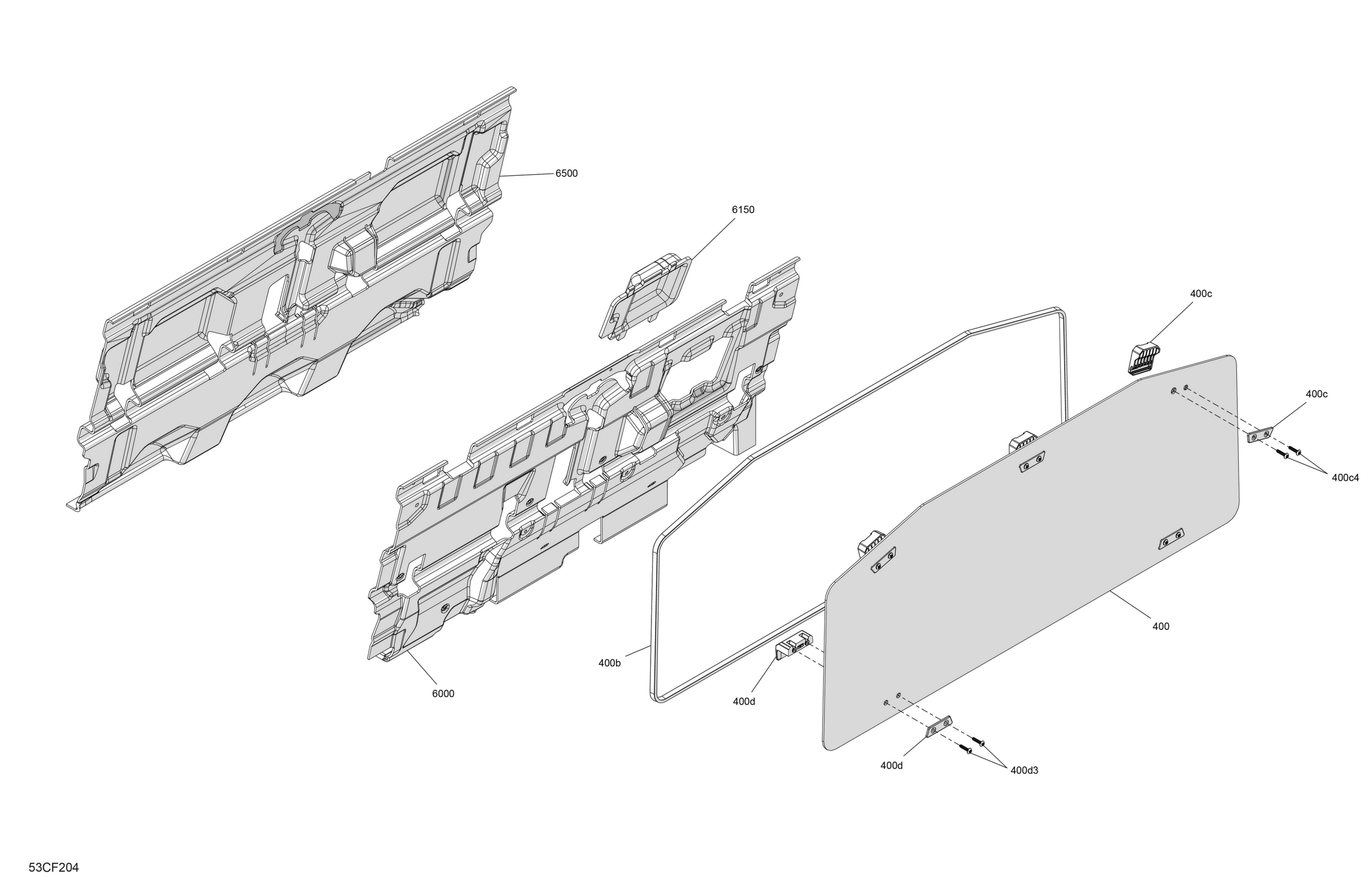 Схема узла: Enclosure Cab - Back Wall