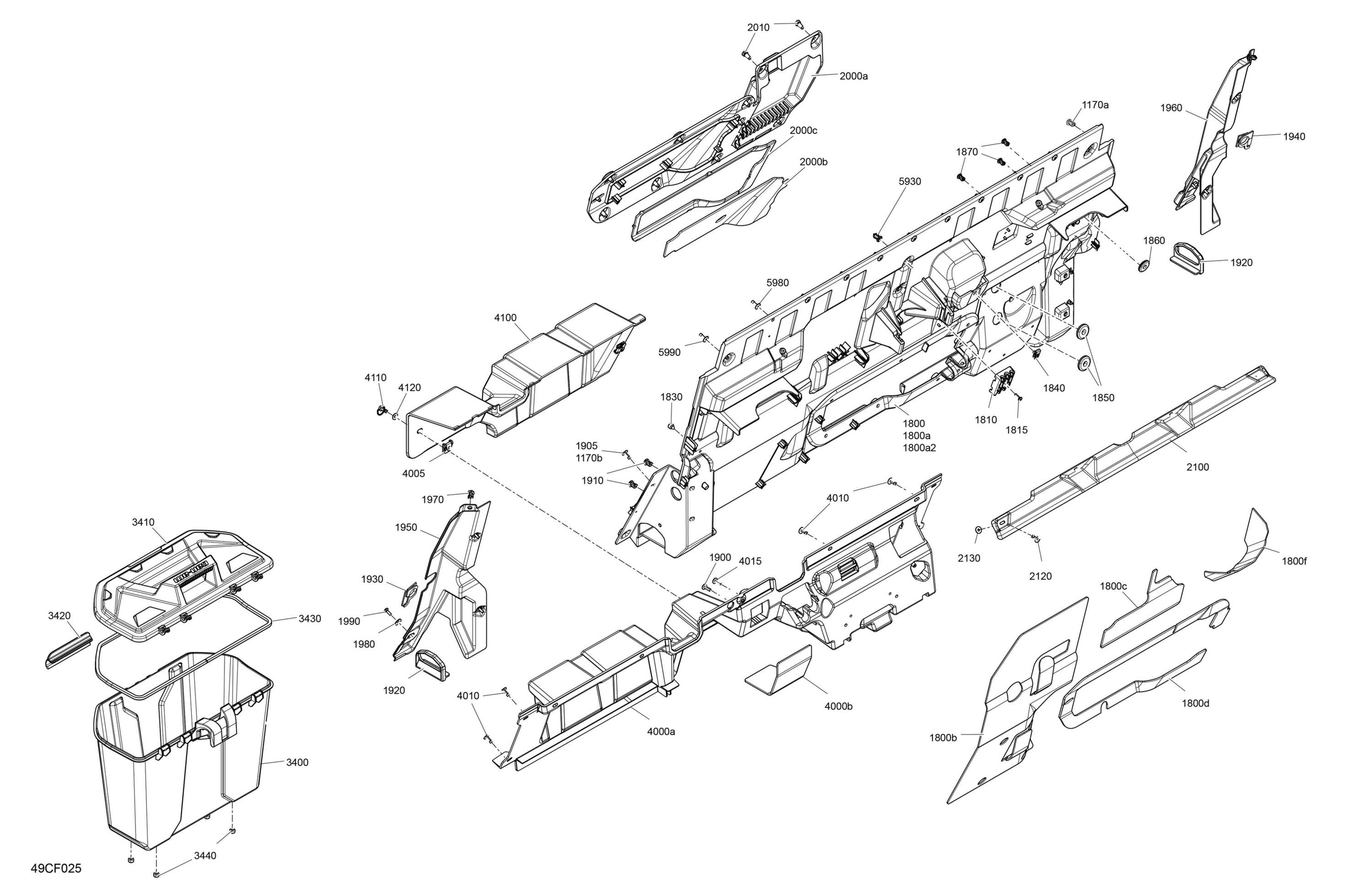 Схема узла: Cab Interior - Back Wall