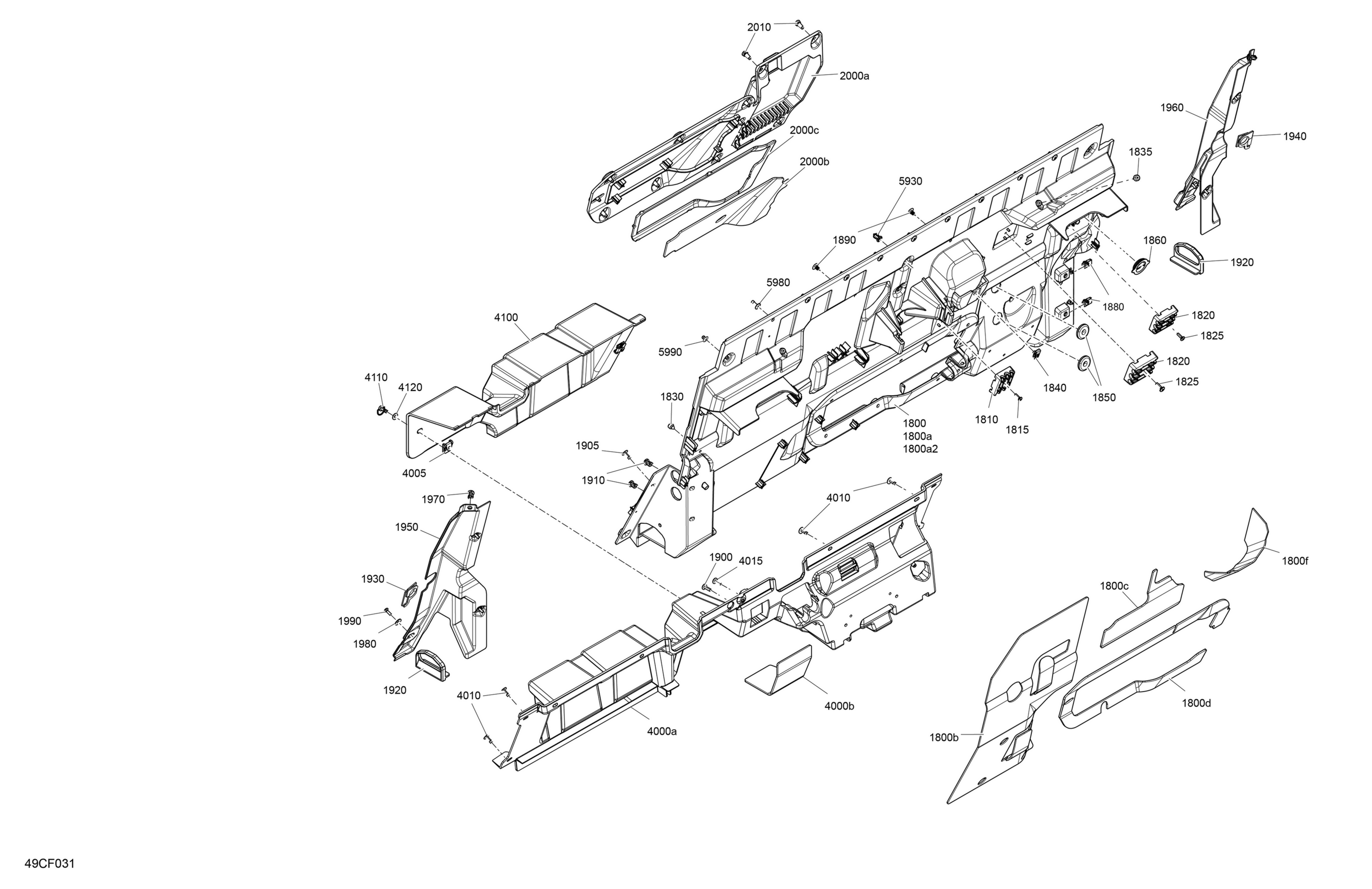 Схема узла: Cab Interior - Back Wall