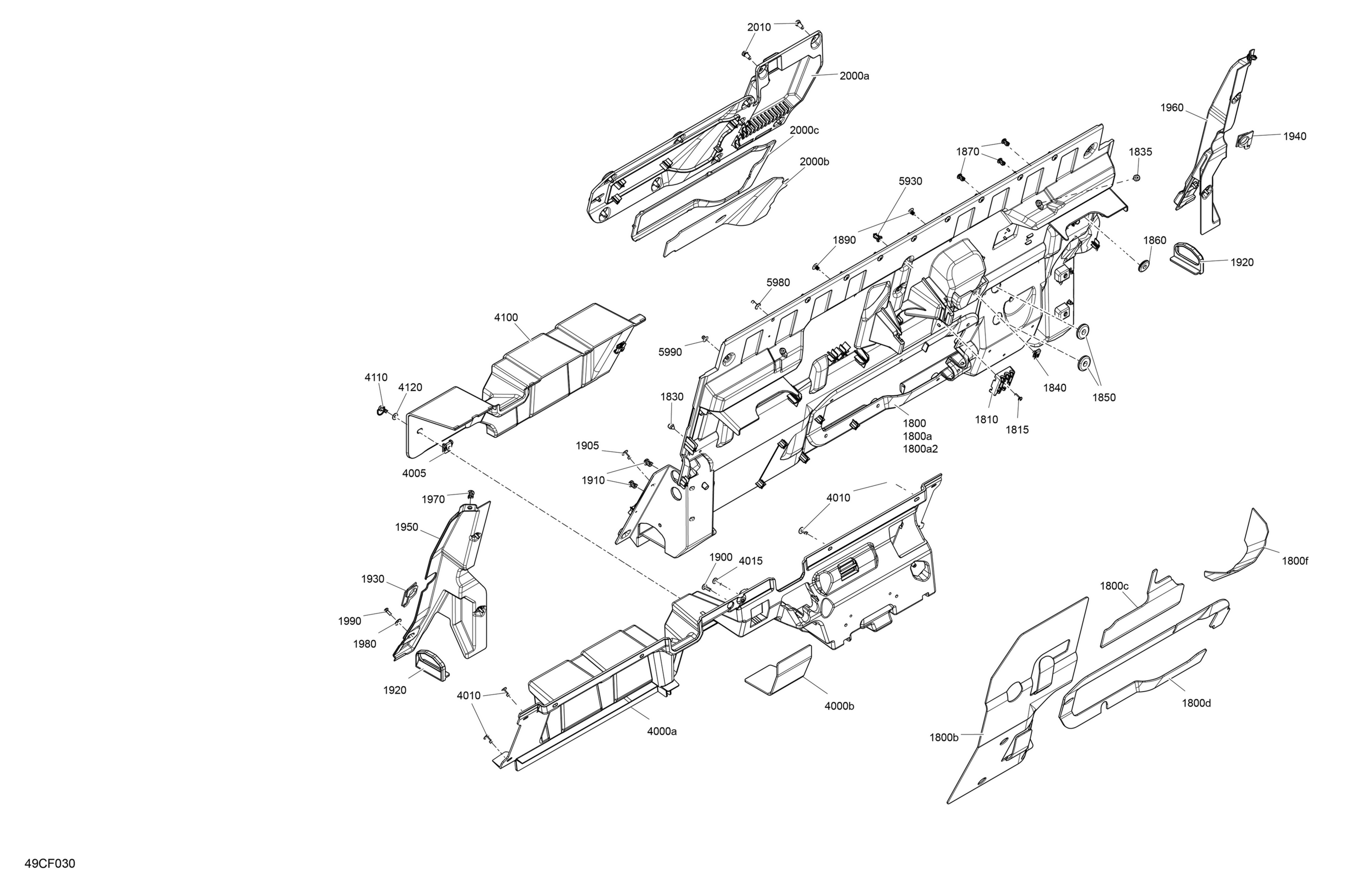 Схема узла: Cab Interior - Back Wall