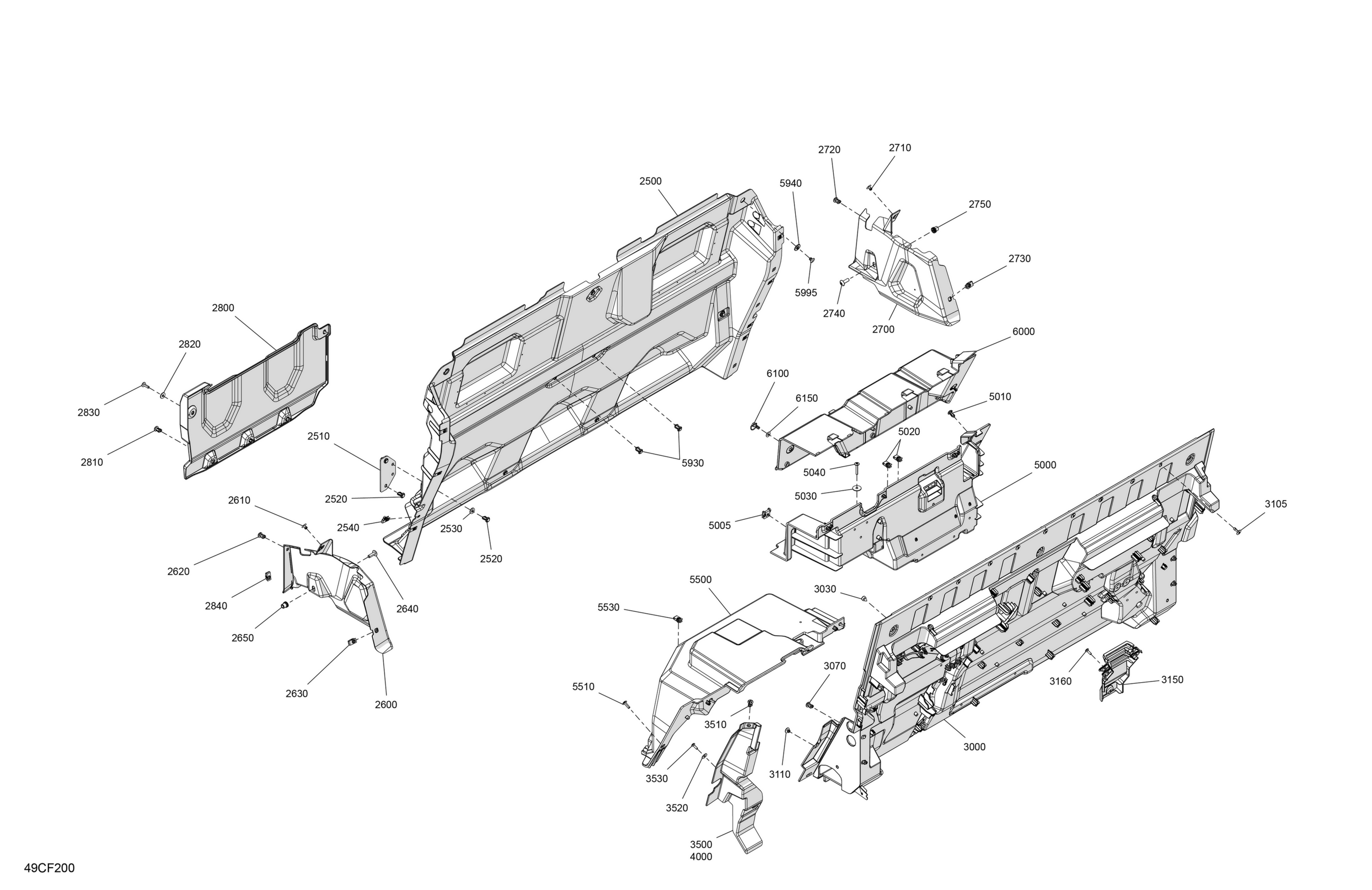 Схема узла: Cab Interior - Back Wall