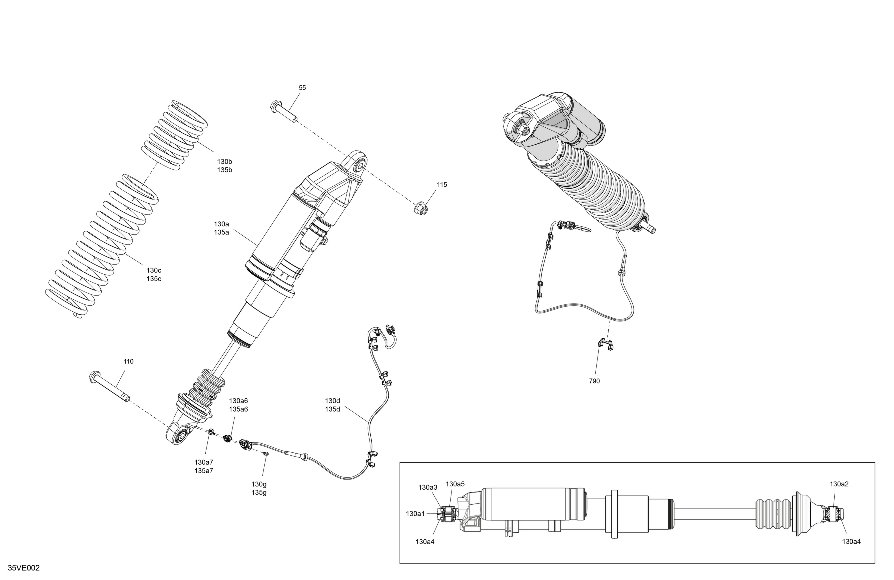 Схема узла: Suspension - Front Shocks