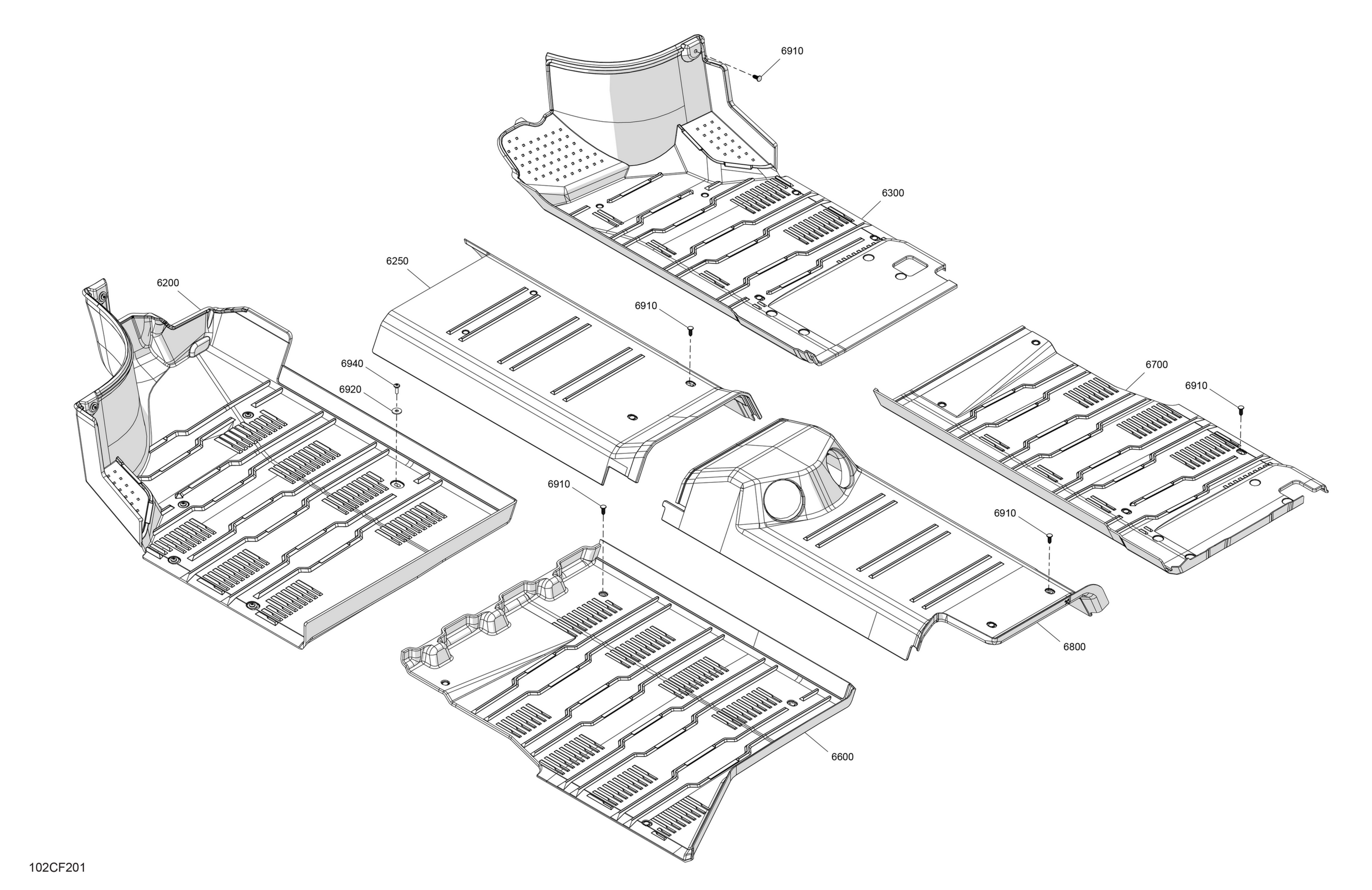Схема узла: Enclosure Cab - Flooring