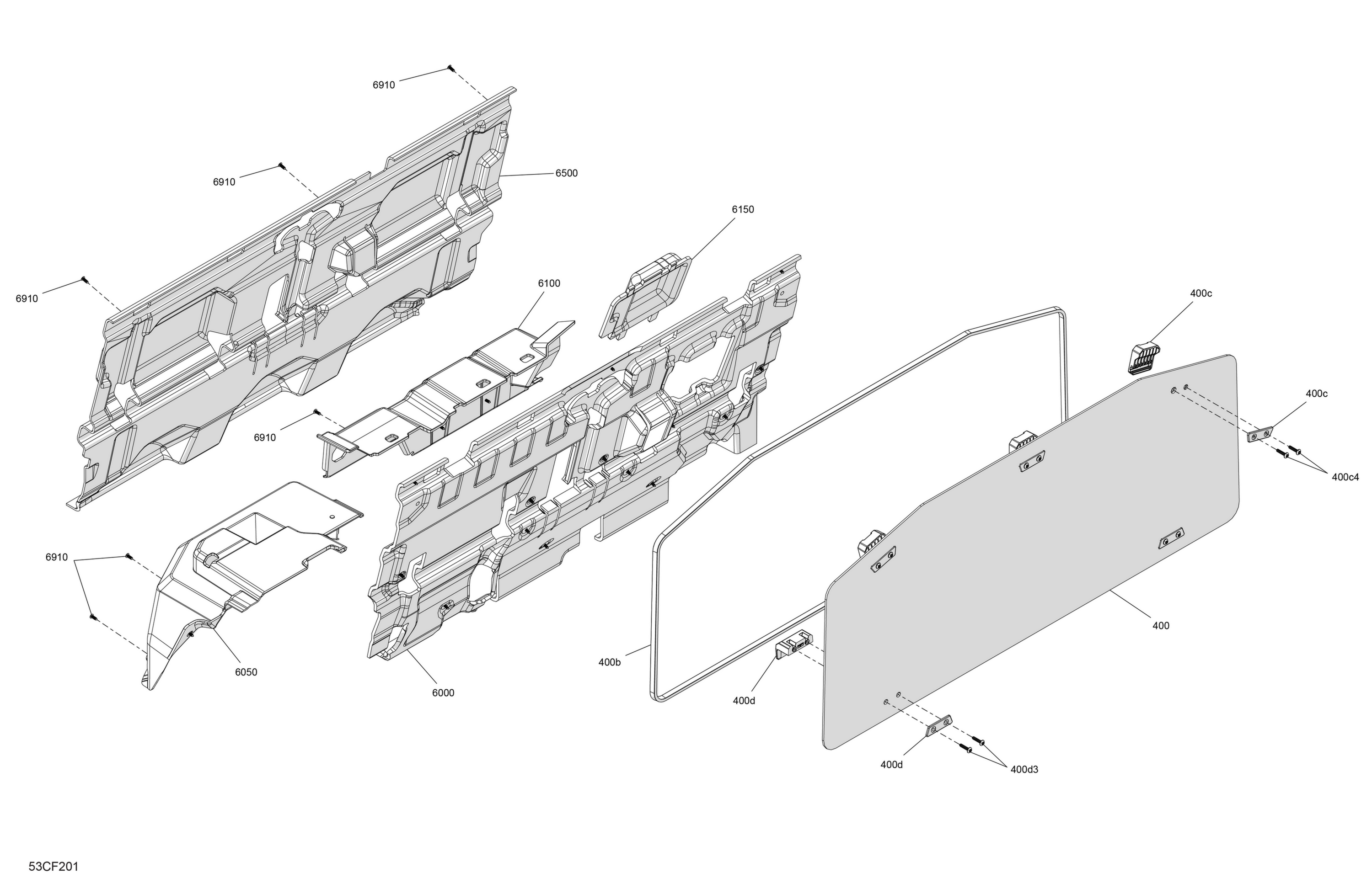 Схема узла: Enclosure Cab - Back Wall