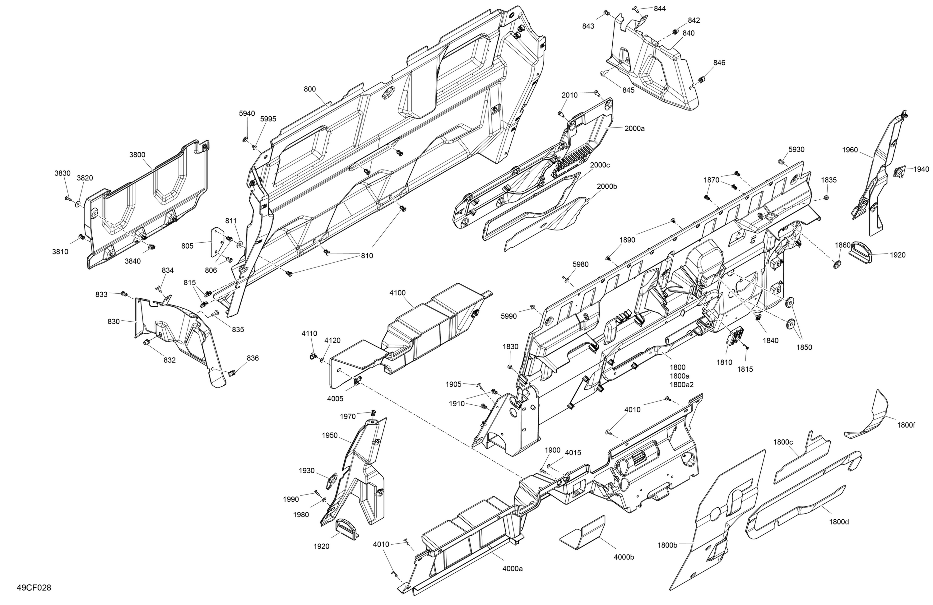 Схема узла: Cab Interior - Back Wall
