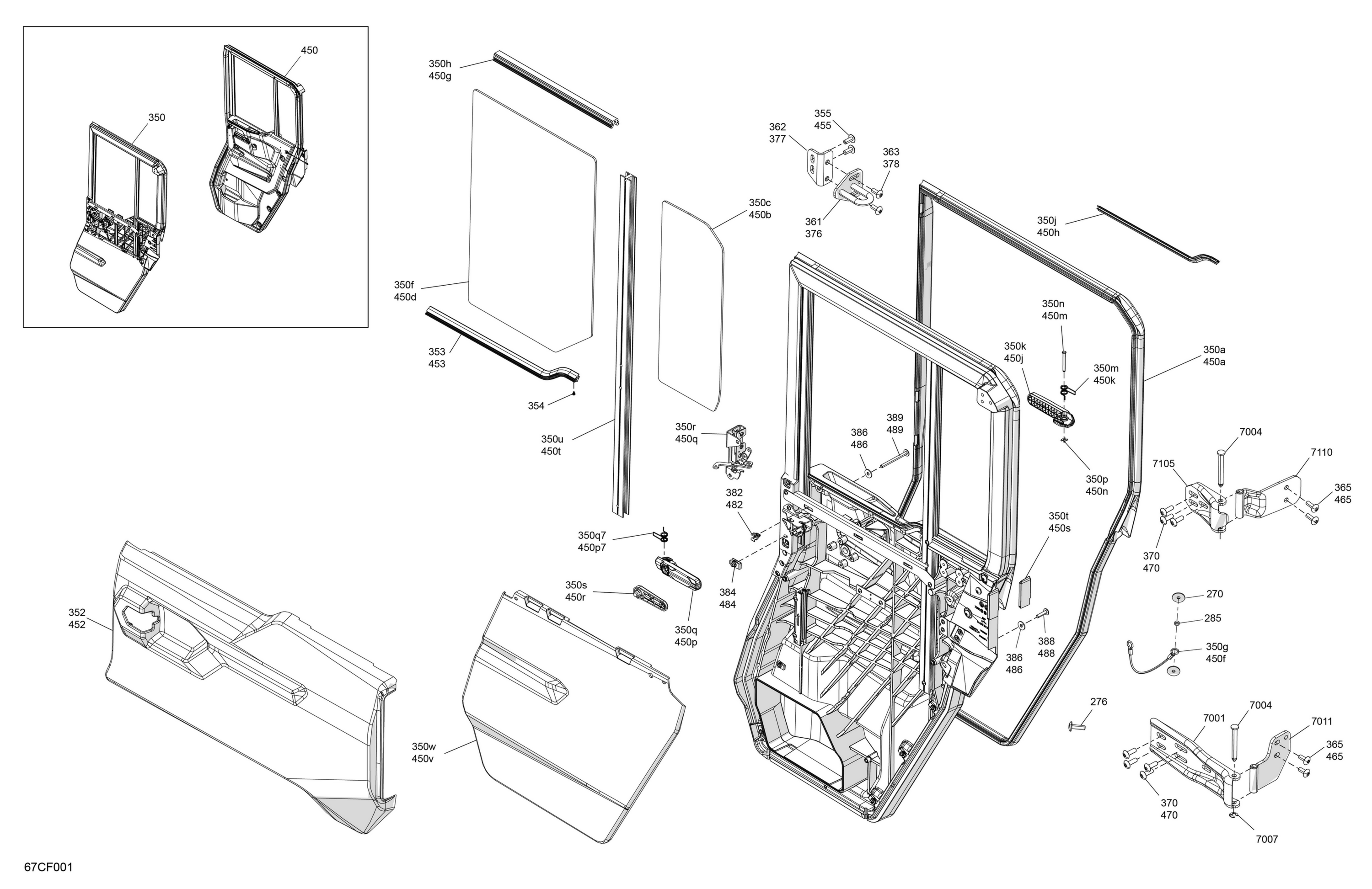 Схема узла: Enclosure Cab - Rear Doors