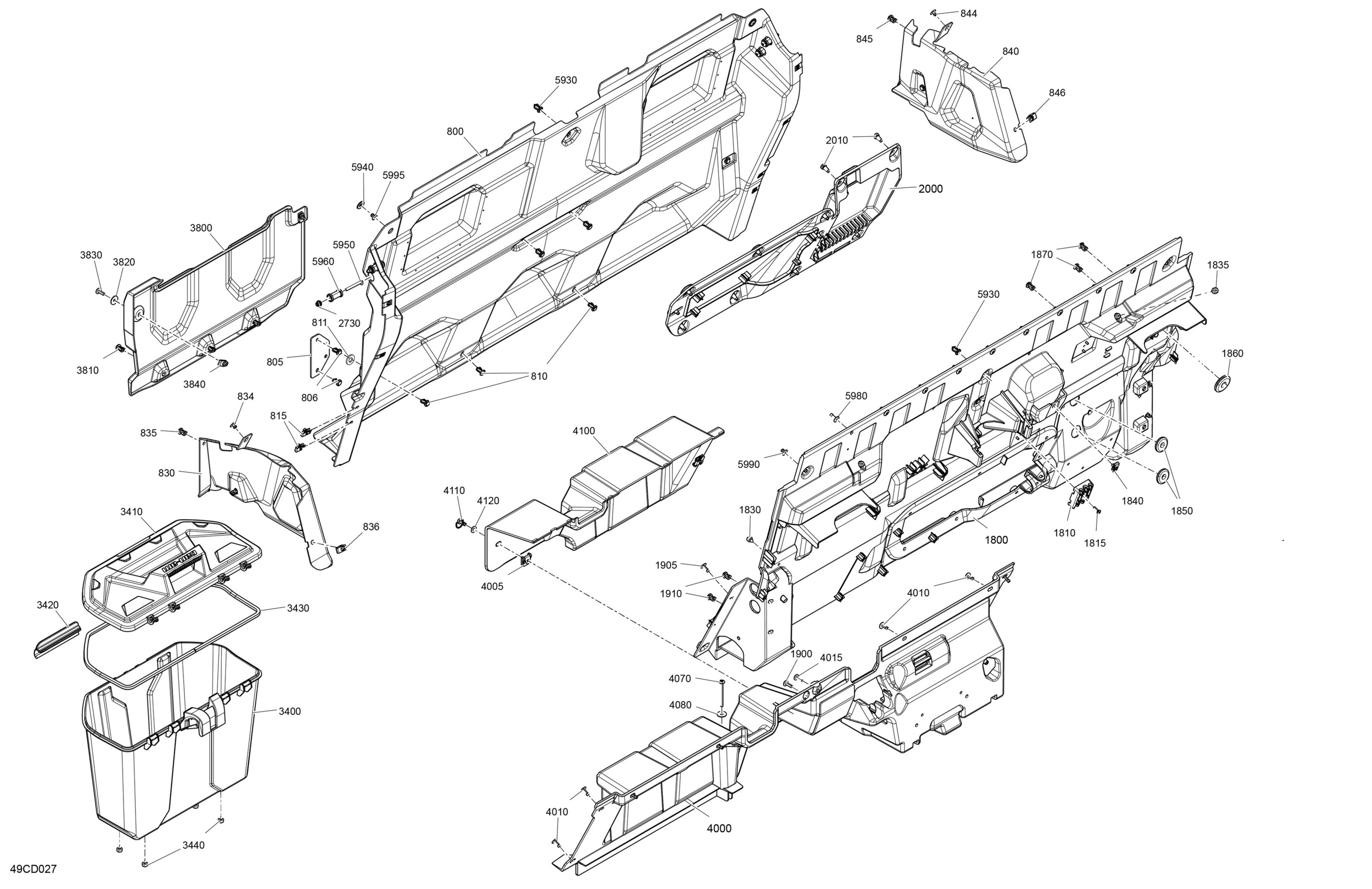 Схема узла: Cab Interior - Back Wall