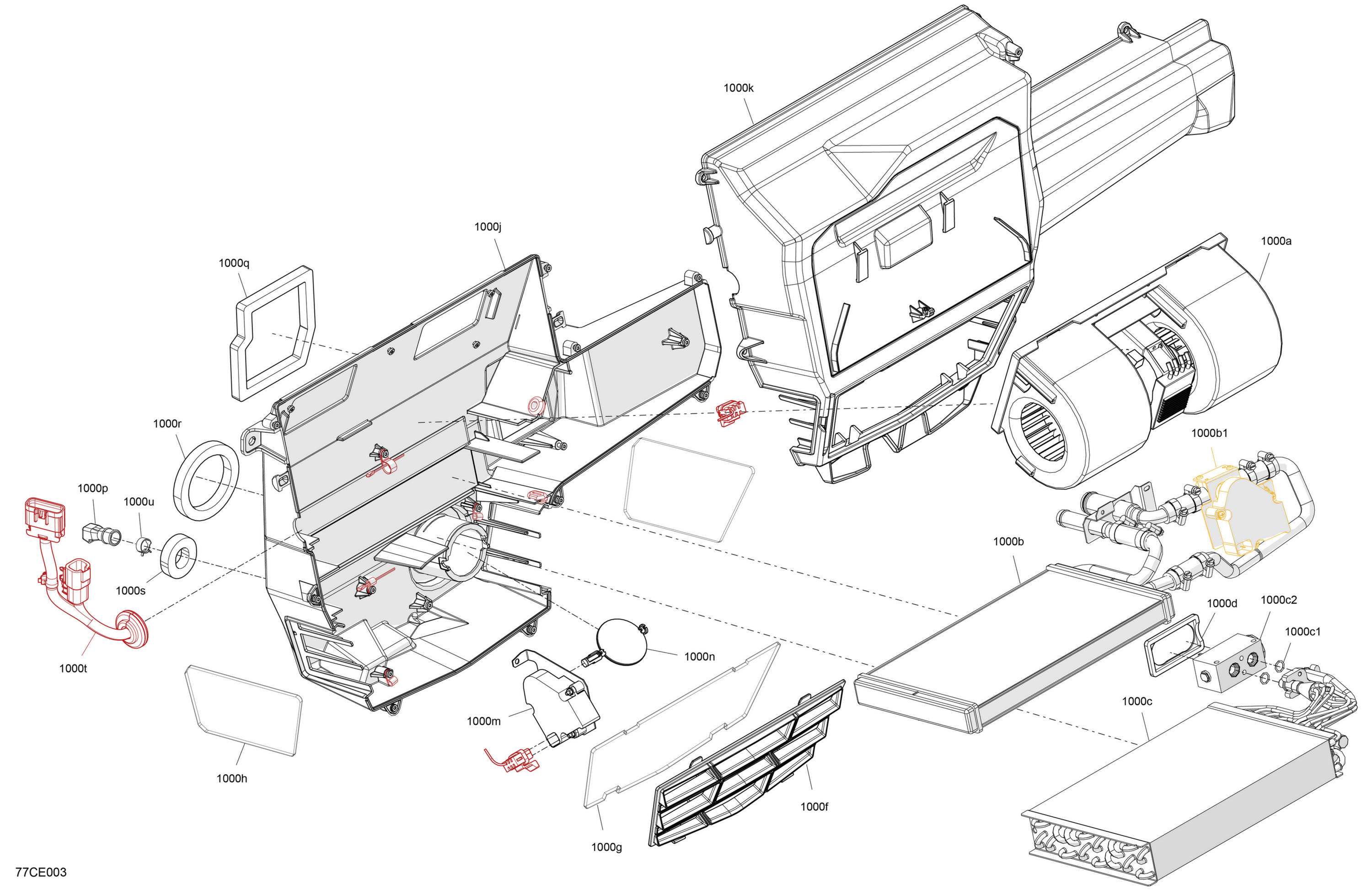 Схема узла: Enclosure Cab - Air Conditioning Unit