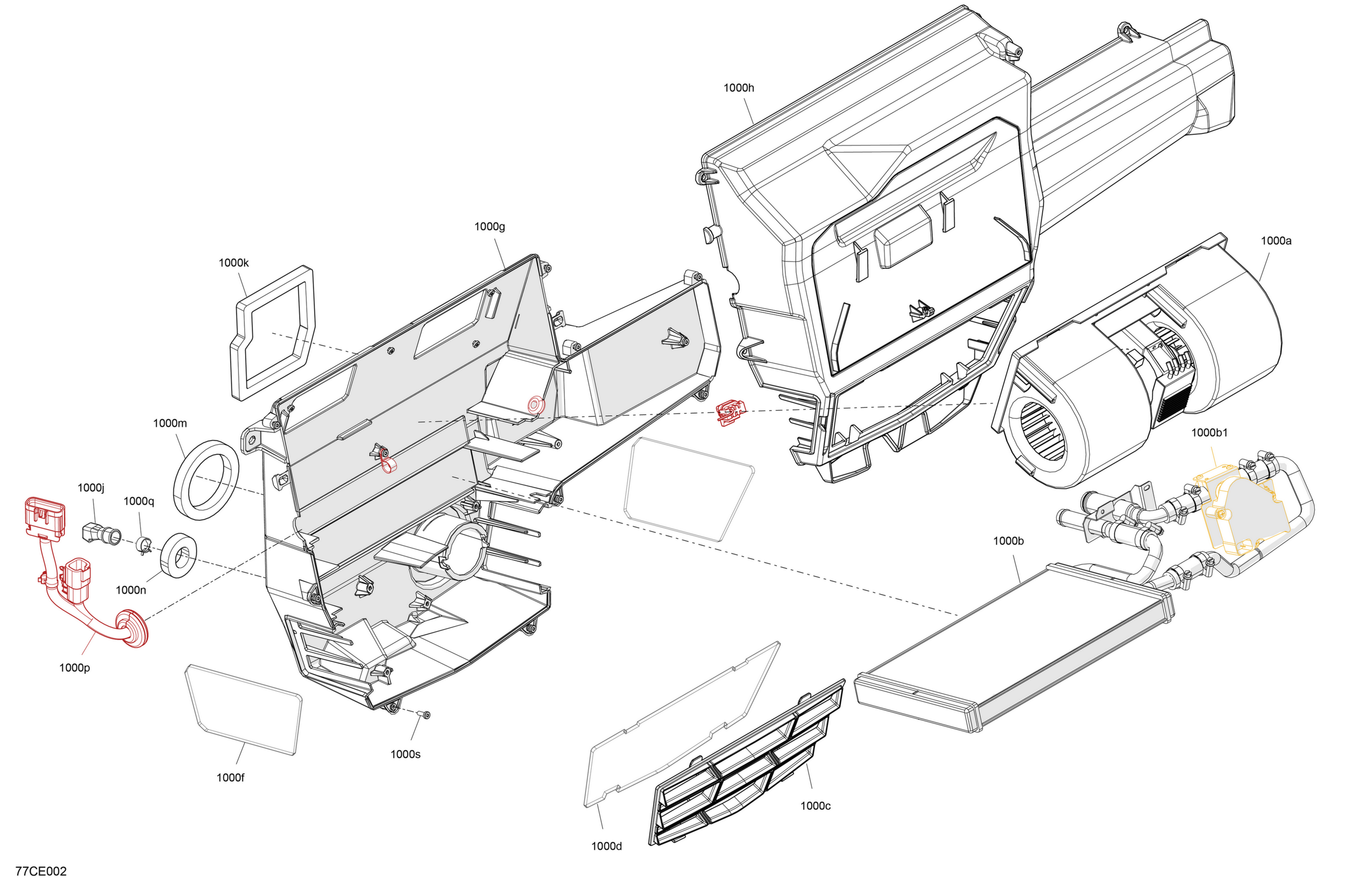 Схема узла: Enclosure Cab - Air Conditioning Unit