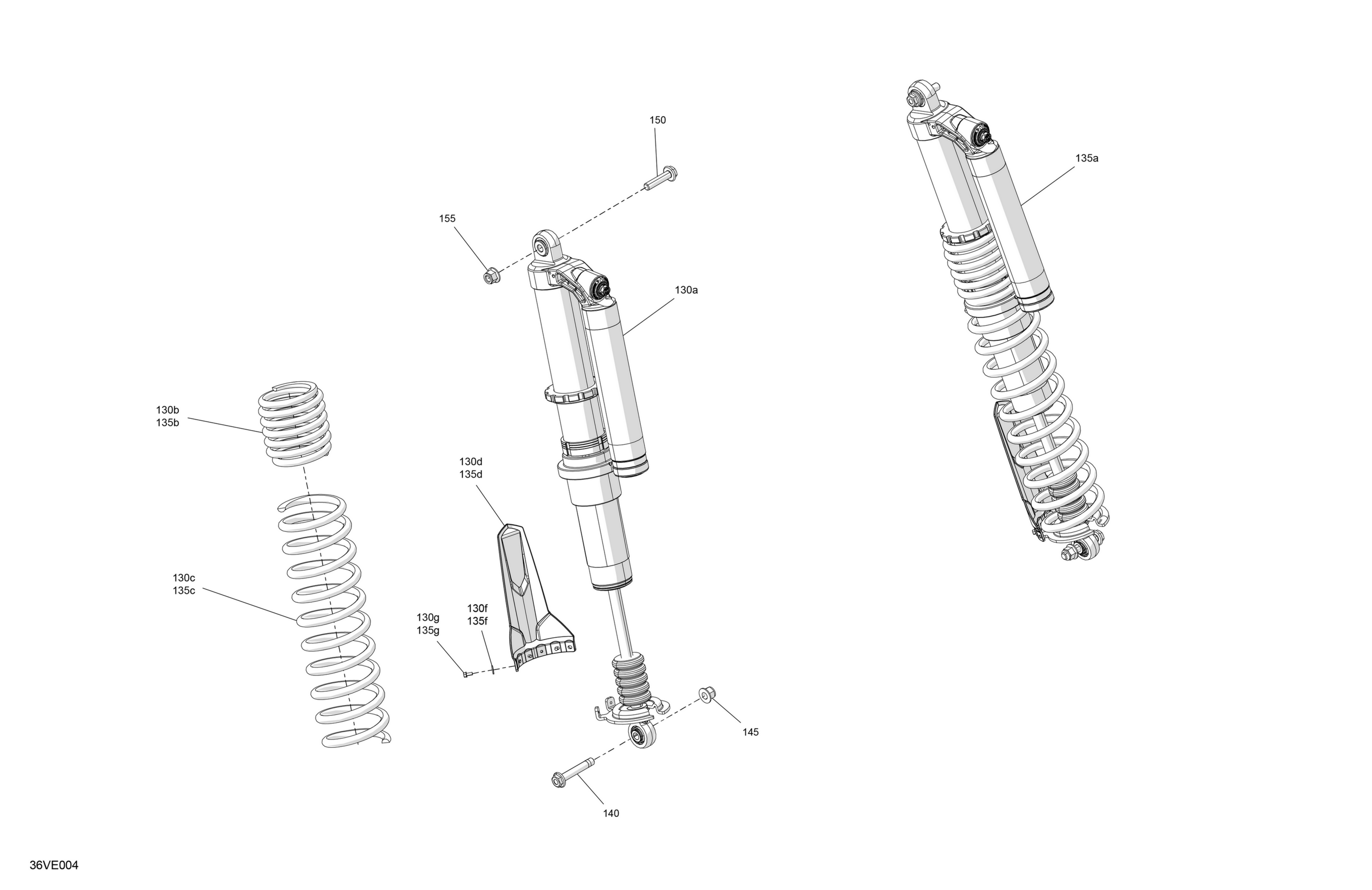 Схема узла: Suspension - Rear Shocks