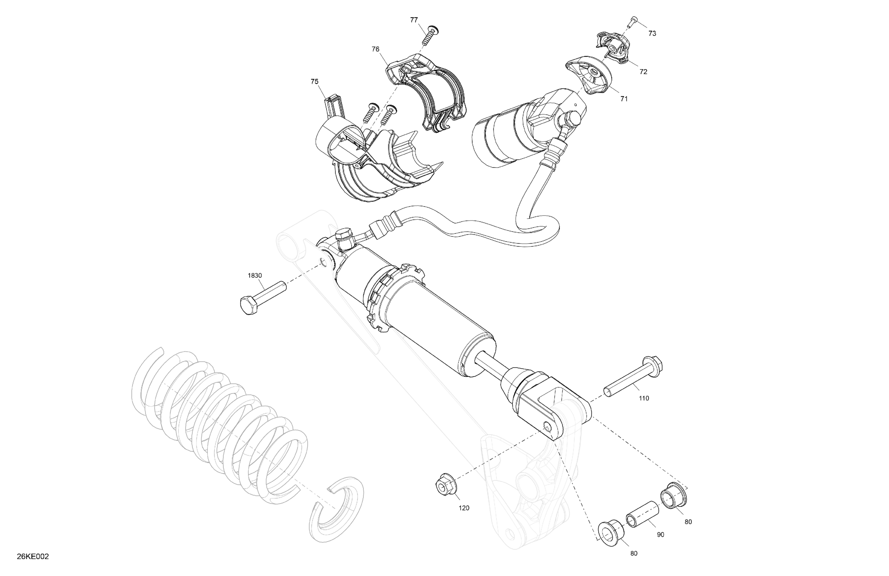 Схема узла: Suspension - Rear Shock