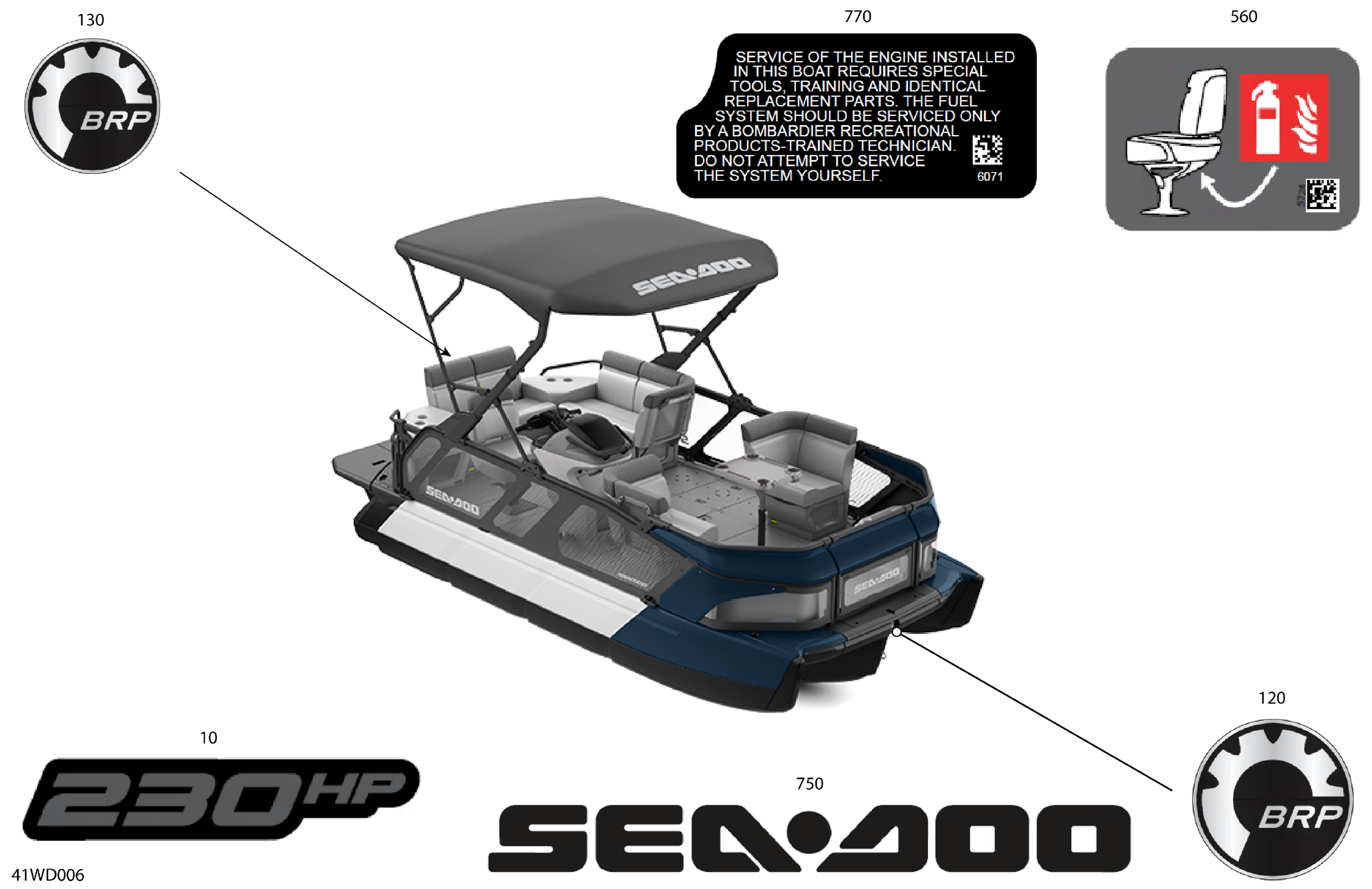DECALS - Feature Decals - 230HP - Cruise or Sport Package
